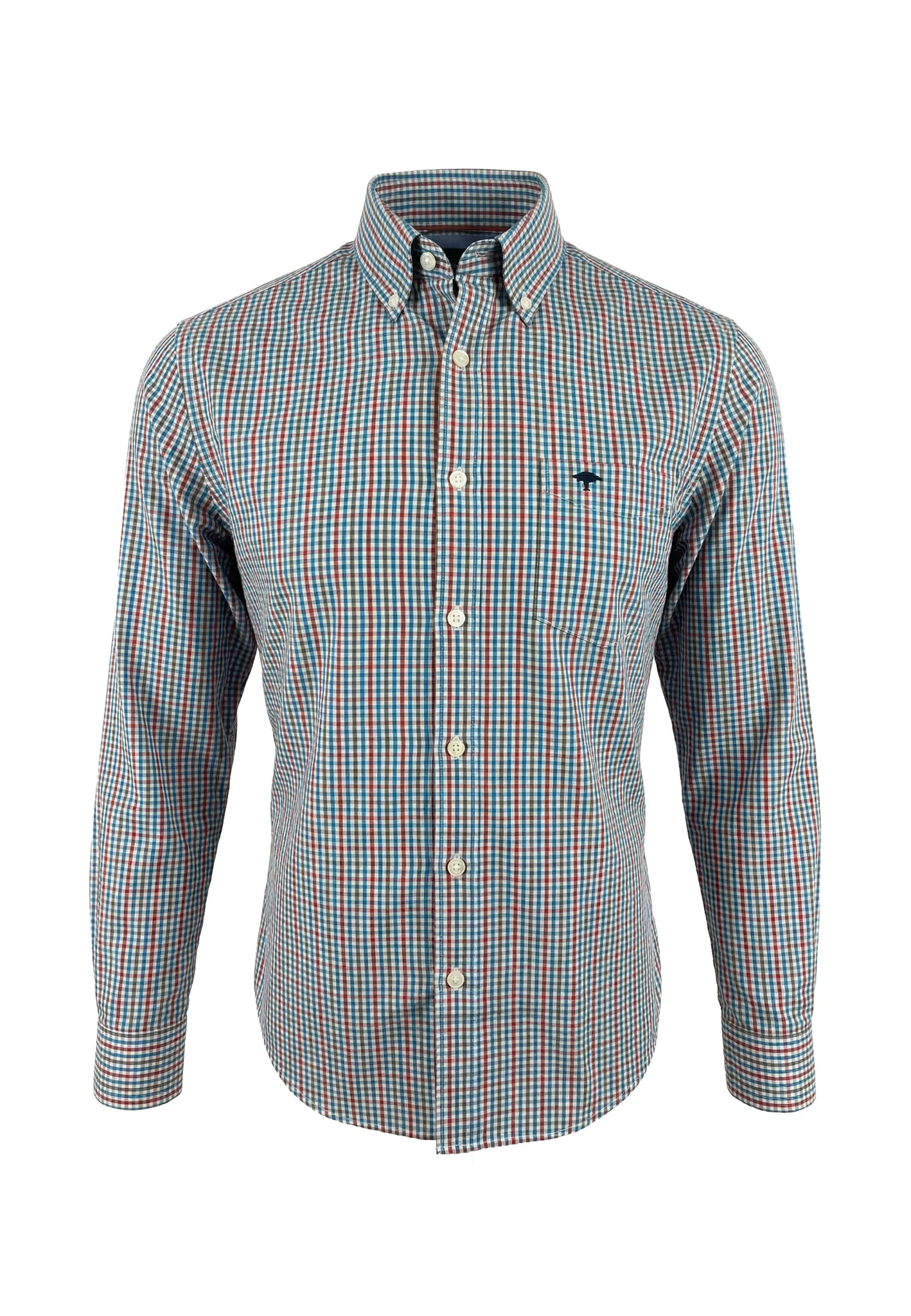 Baumwoll-Hemd mit feinem Vichy-Karo und Button-Down-Kragen - Image 3