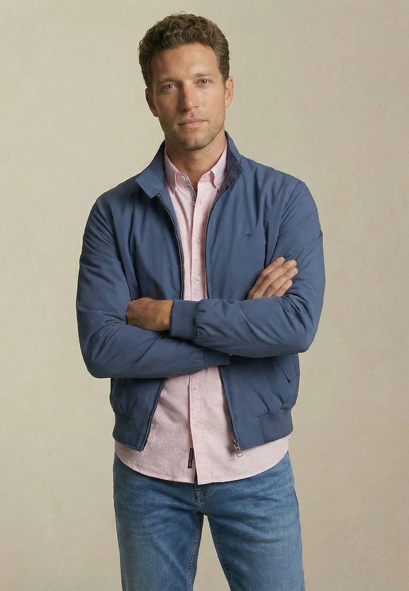Blouson aus Materialmix im Harrington-Stil mit Stehkragen - Image 6