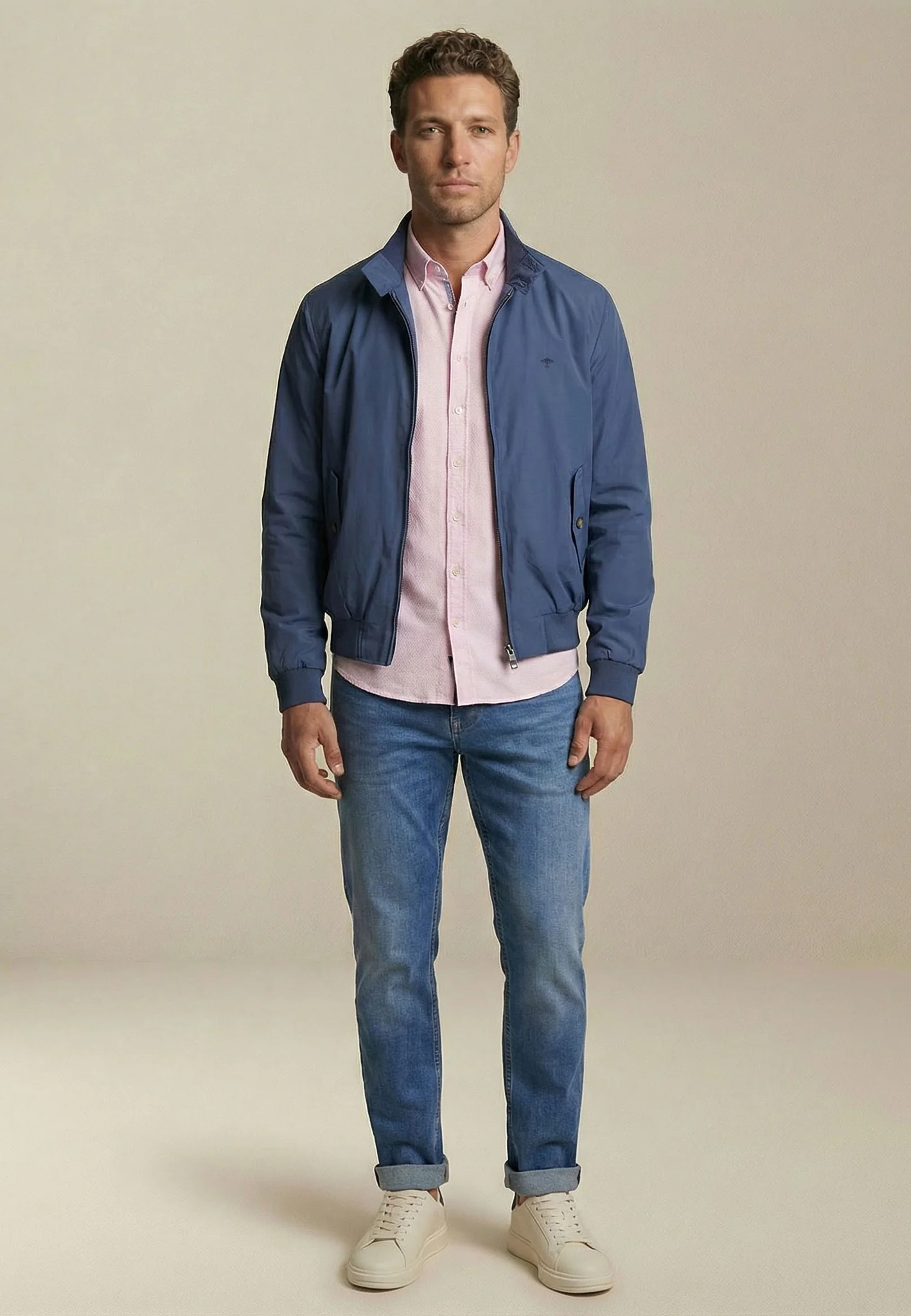 Blouson aus Materialmix im Harrington-Stil mit Stehkragen - Image 7