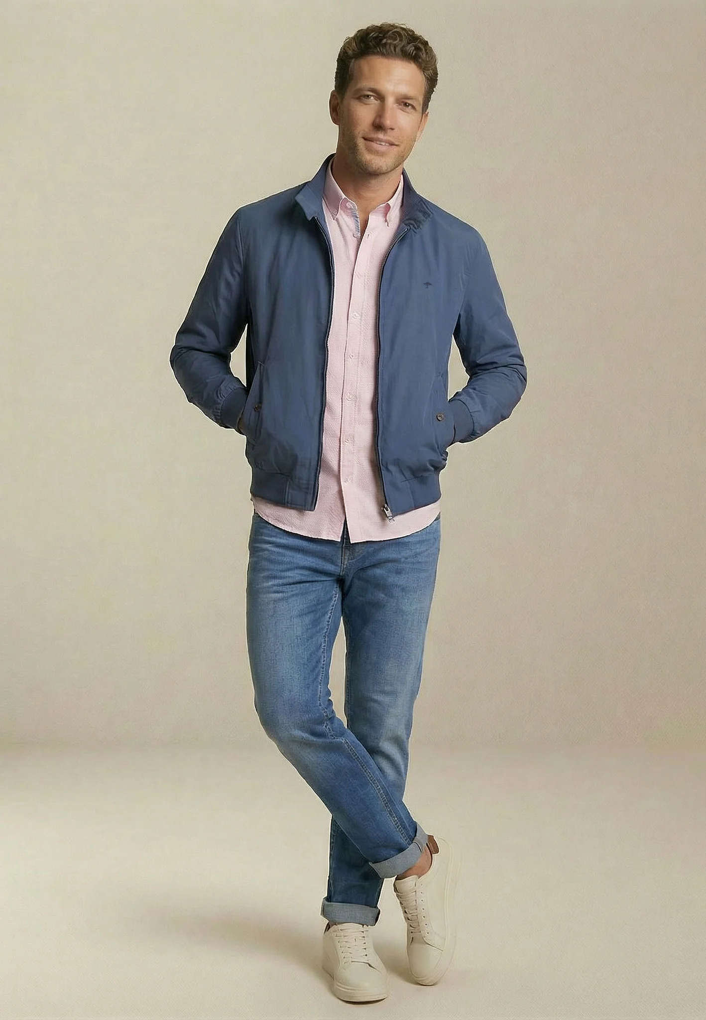 Blouson aus Materialmix im Harrington-Stil mit Stehkragen - Image 8