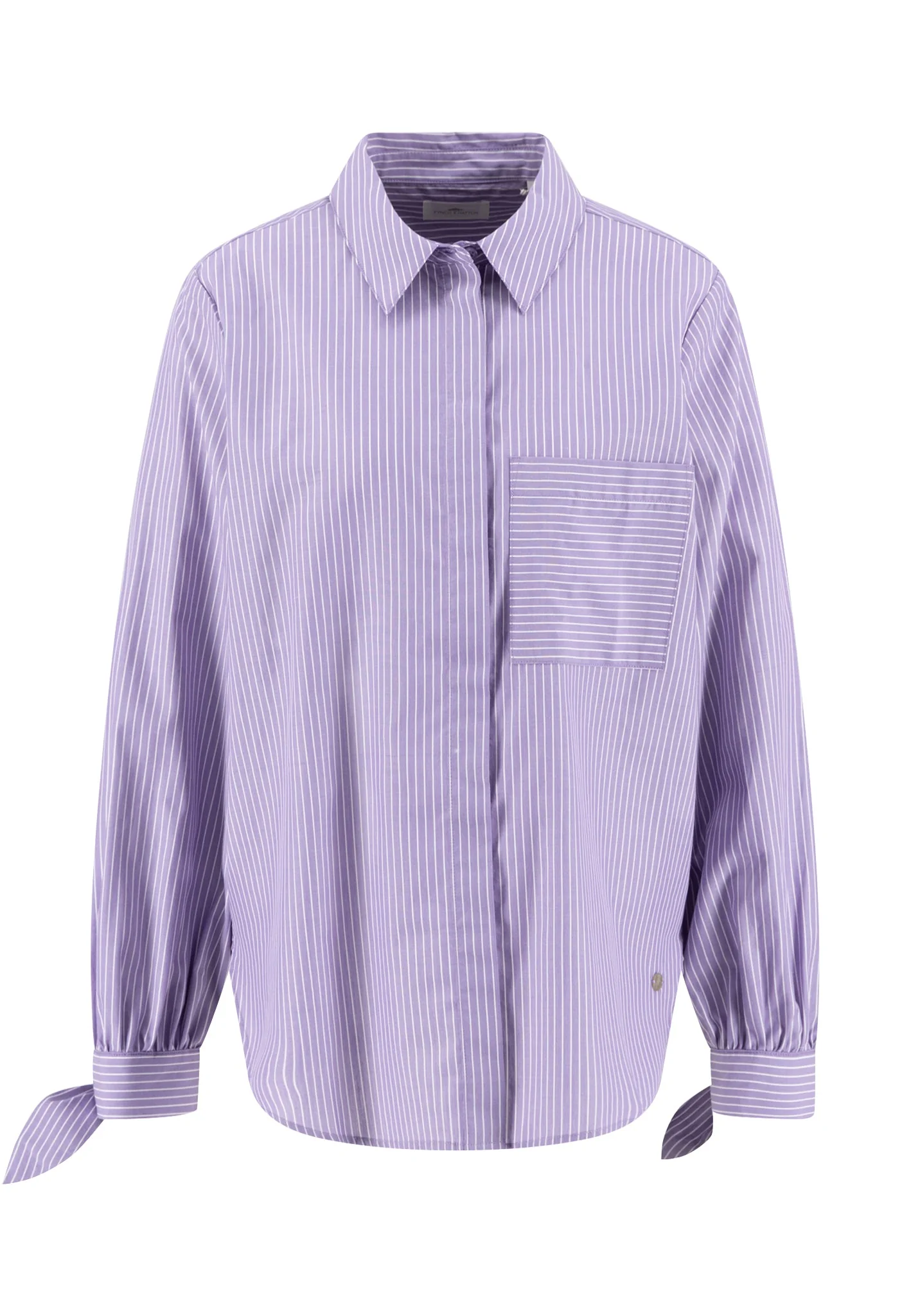 Bluse aus Baumwoll-Lyocell mit Streifenmuster und Brusttasche - Image 5
