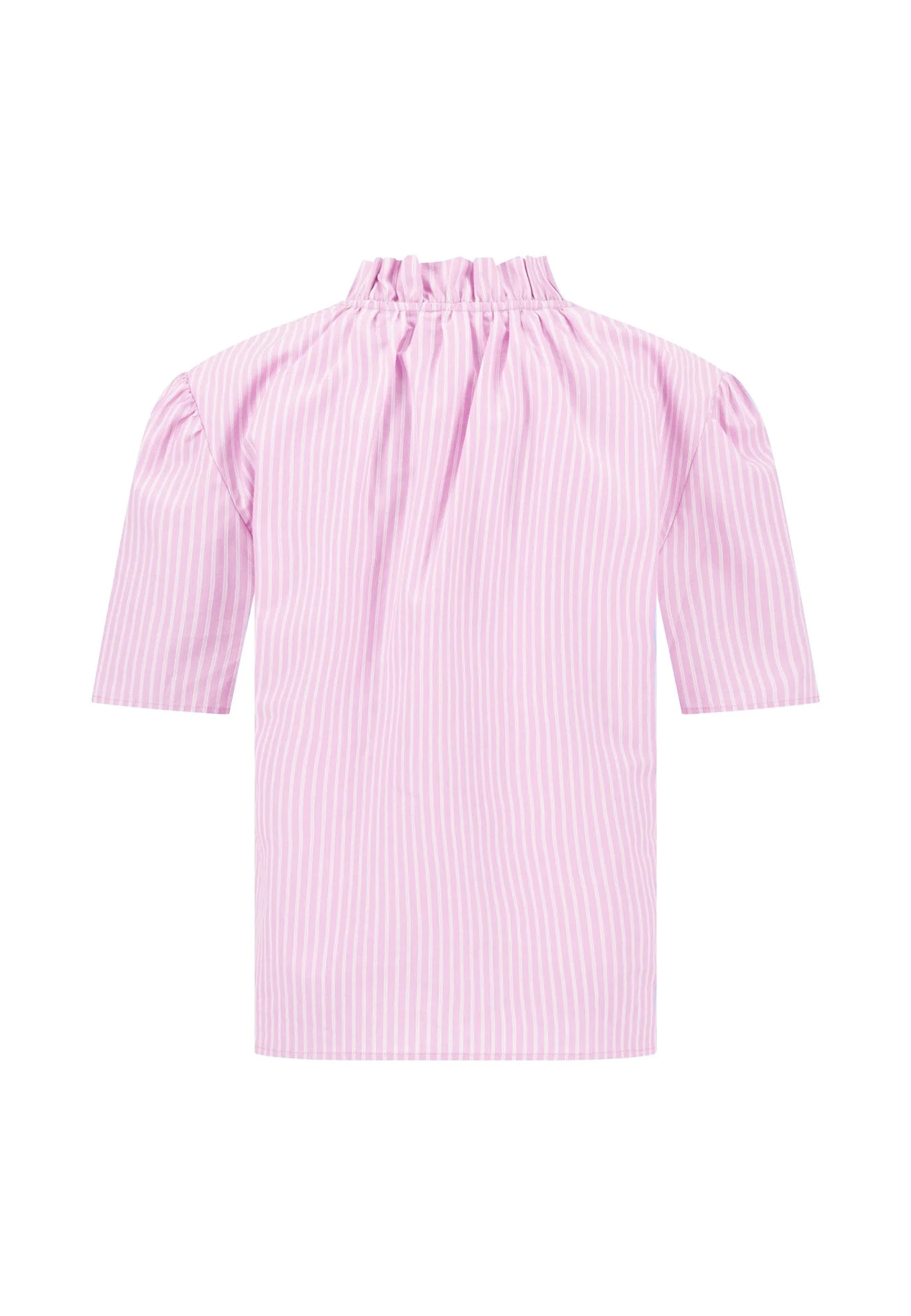 Bluse aus Baumwoll-Lyocell-Mix mit Streifenmuster und Stehkragen - Image 4