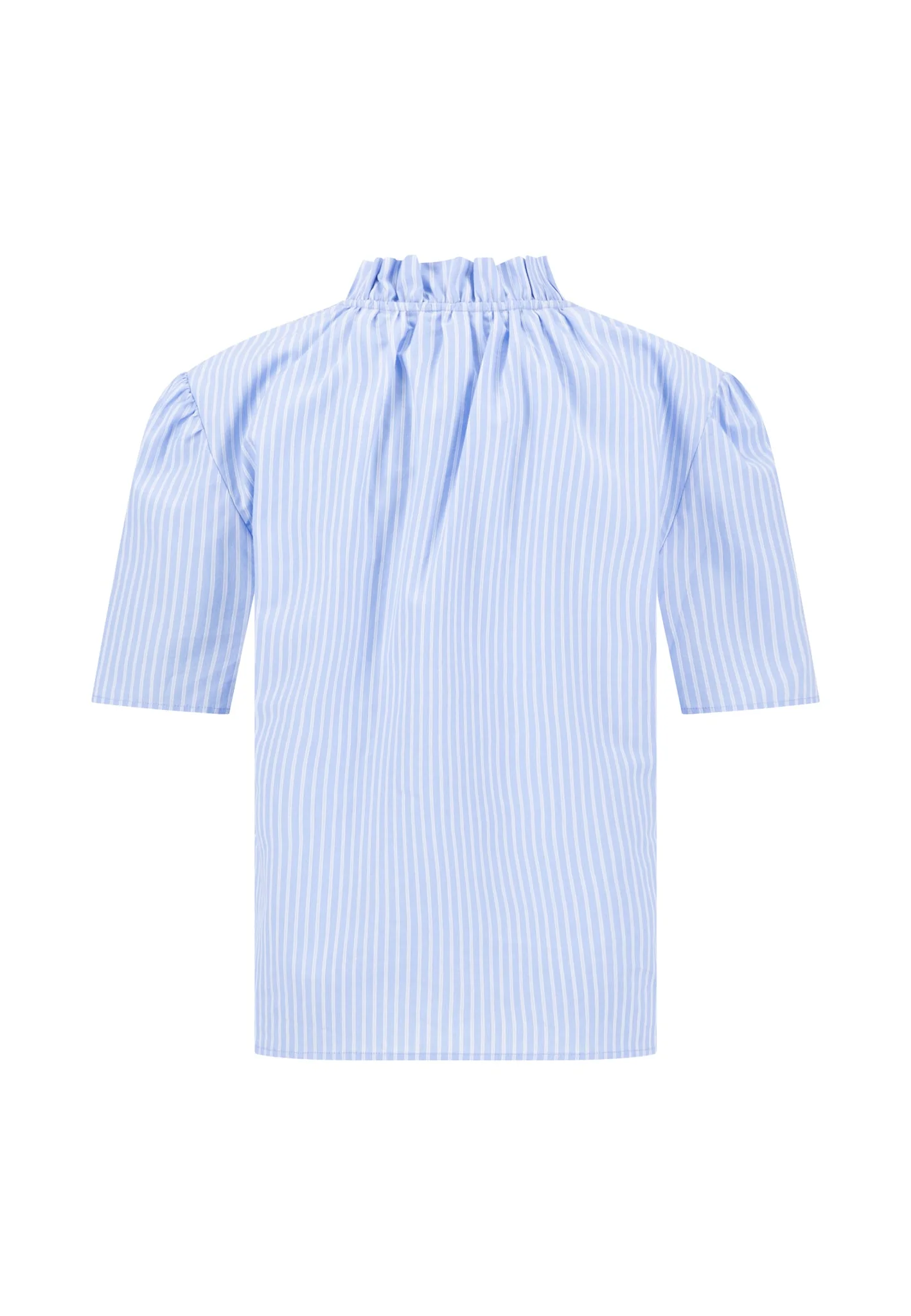 Bluse aus Baumwoll-Lyocell-Mix mit Streifenmuster und Stehkragen - Image 9