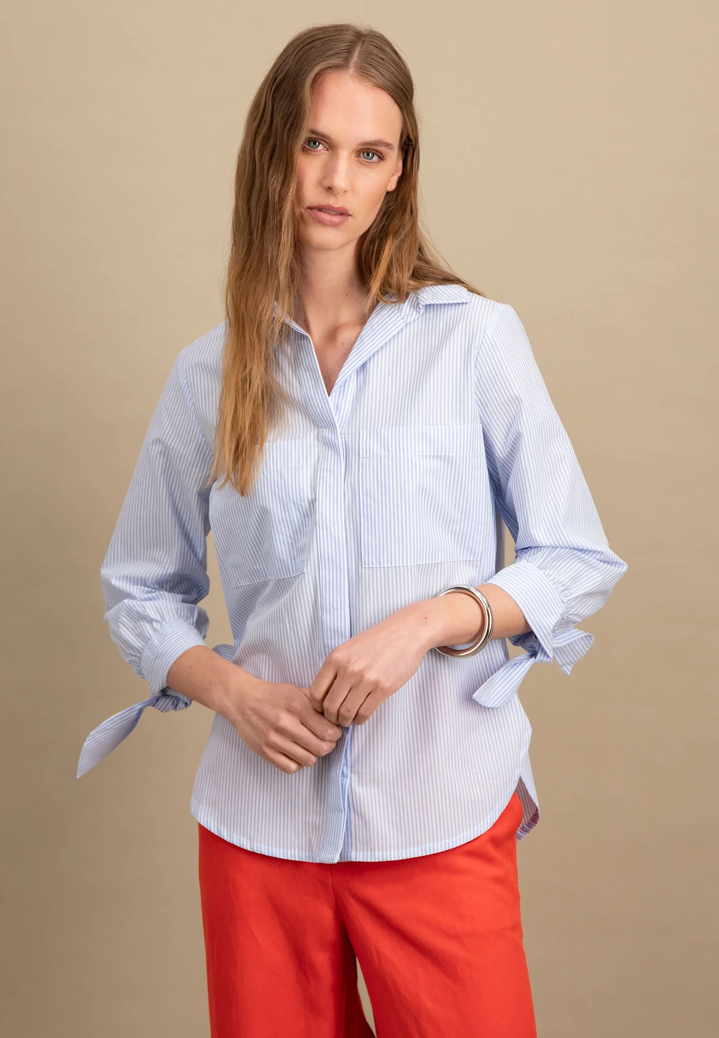 Bluse aus Baumwolle gestreift