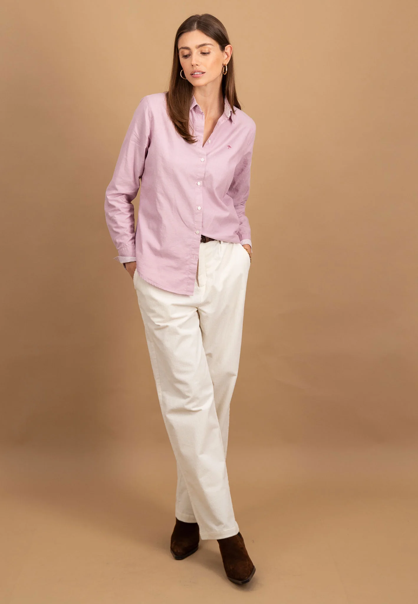 Bluse aus Baumwolle mit Hemdkragen und Knopfleiste - Image 4