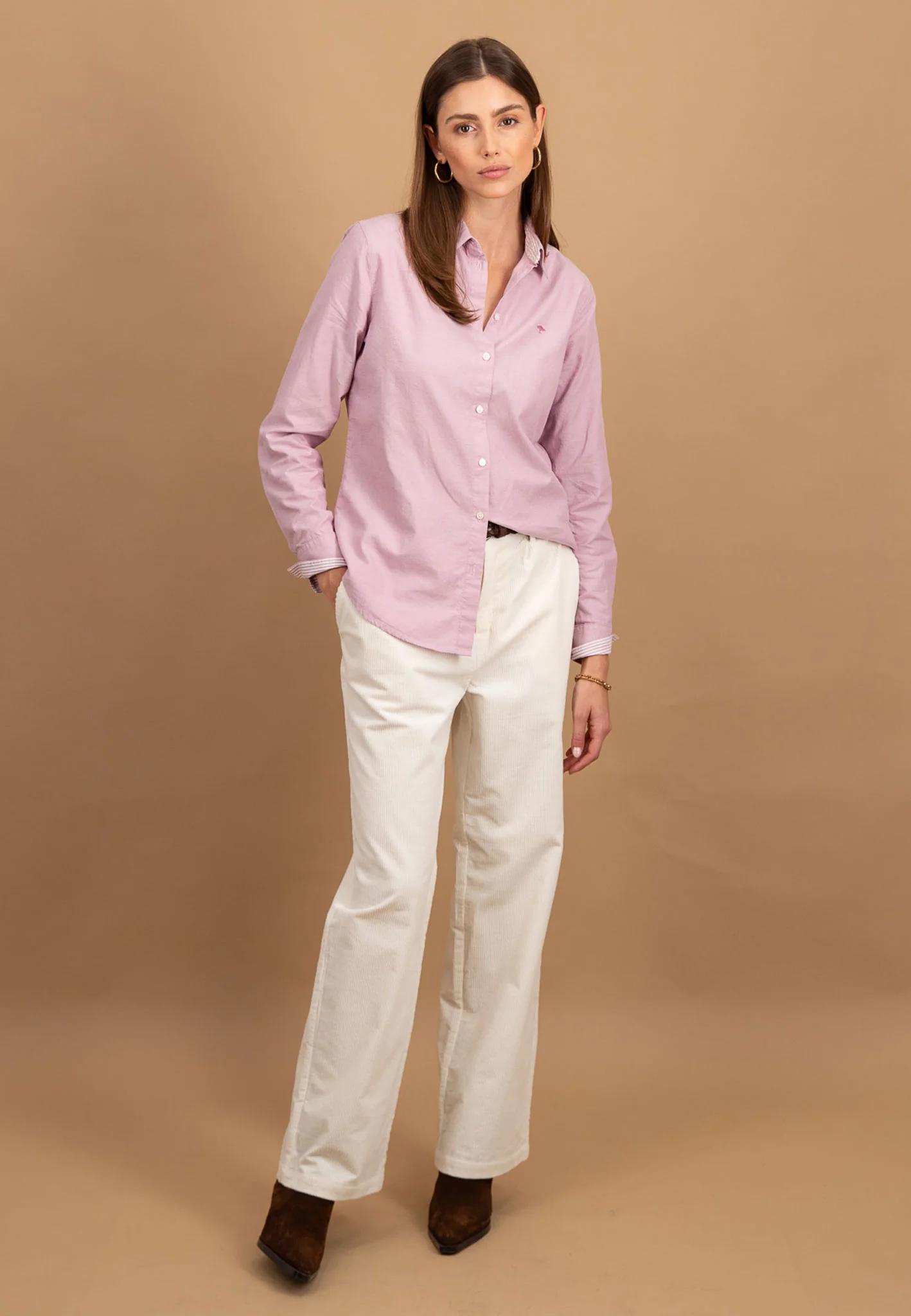 Bluse aus Baumwolle mit Hemdkragen und Knopfleiste - Image 5