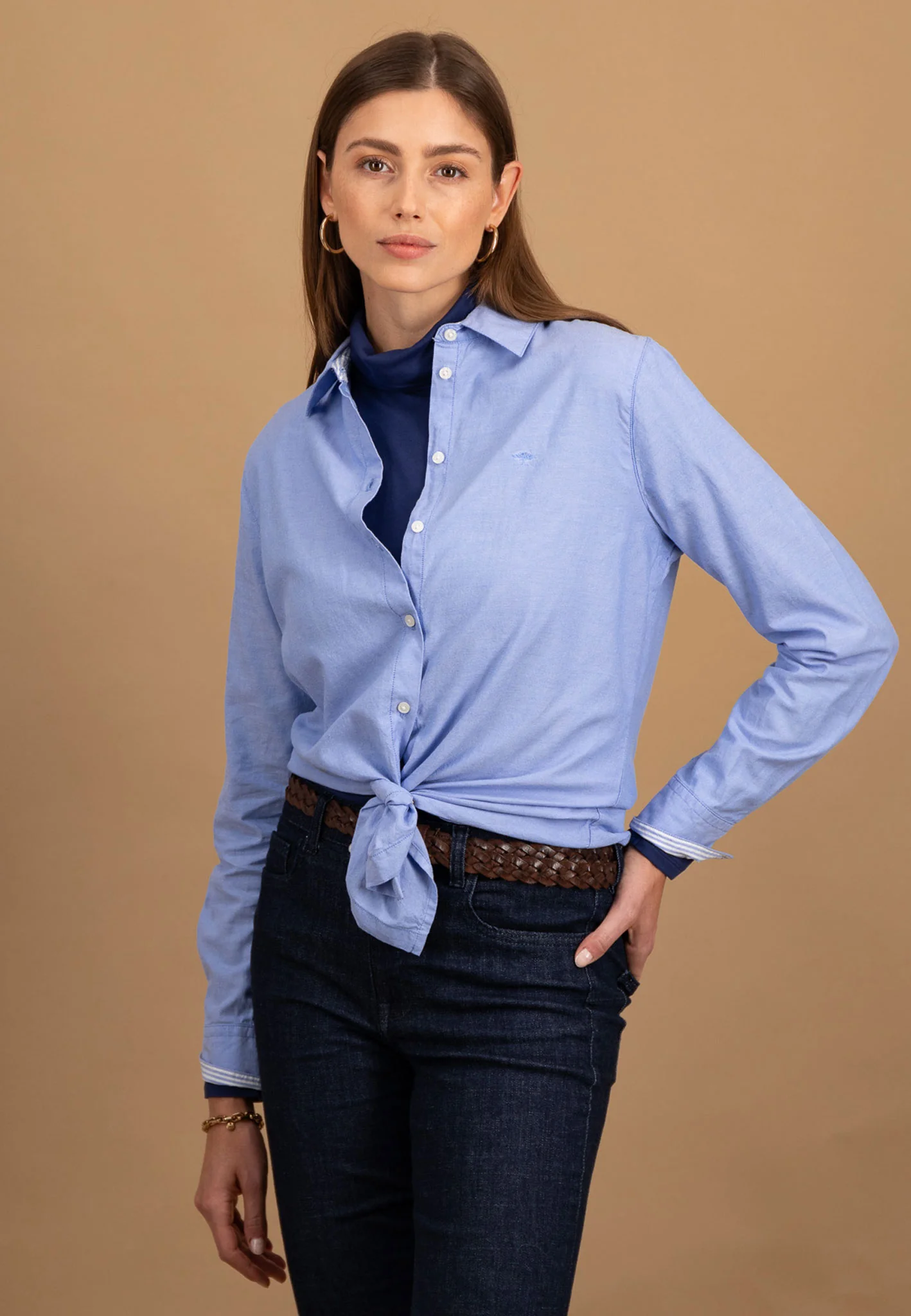 Bluse aus Baumwolle mit Hemdkragen und Knopfleiste - Image 8