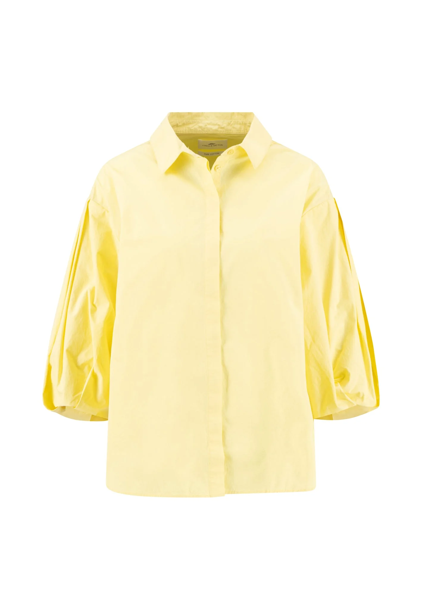 Bluse aus Baumwolle mit Kentkragen und 3/4-Arm