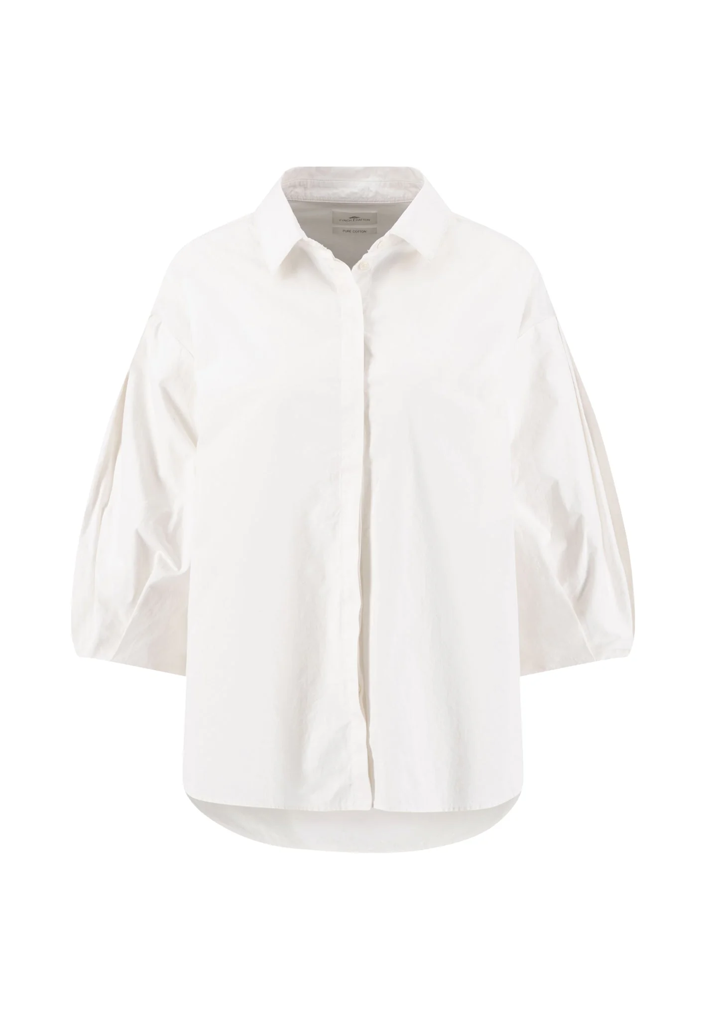 Bluse aus Baumwolle mit Kentkragen und 3/4-Arm - Image 3