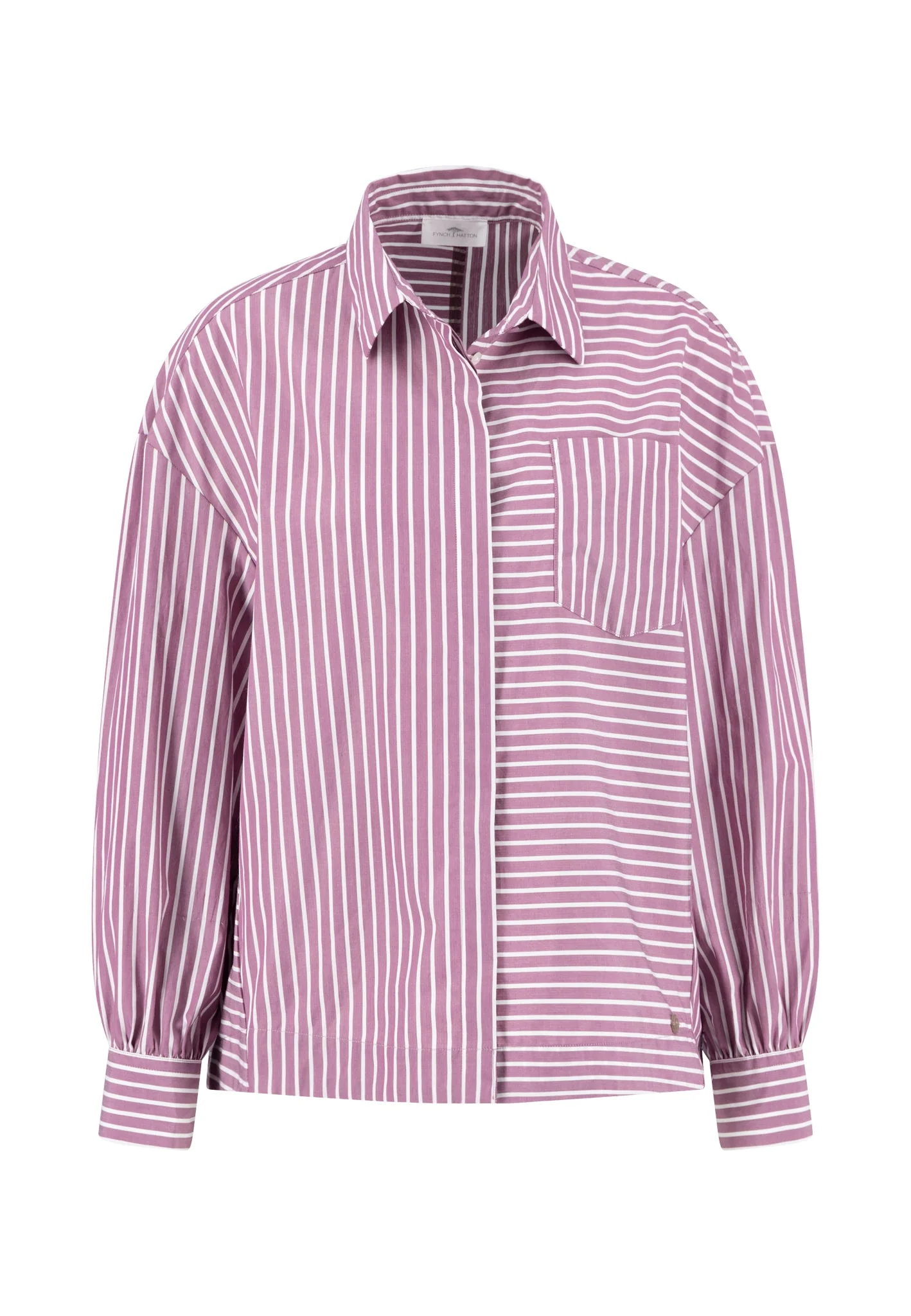 Bluse aus Baumwolle mit Streifenmuster und Brusttasche - Image 11