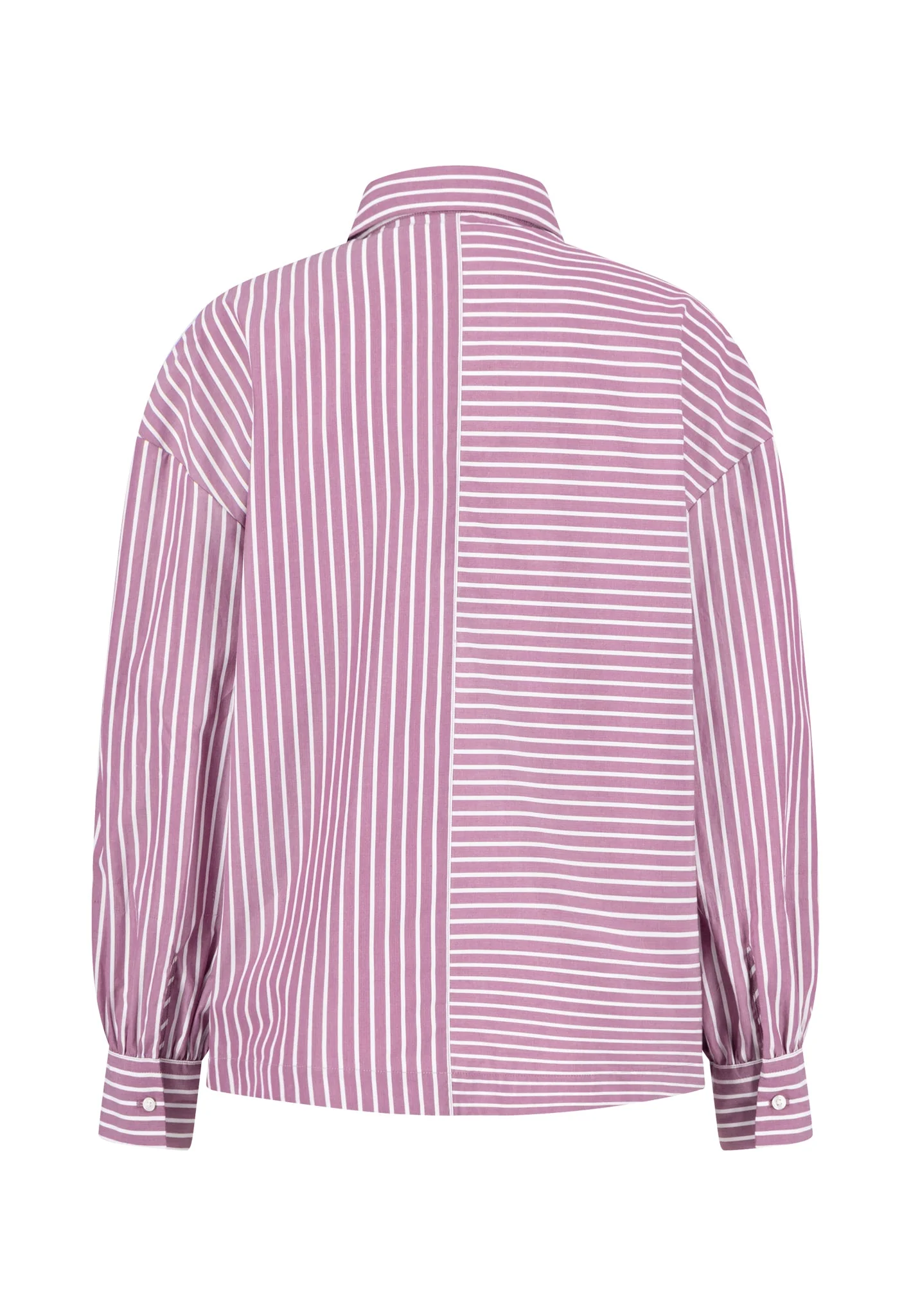 Bluse aus Baumwolle mit Streifenmuster und Brusttasche - Image 12