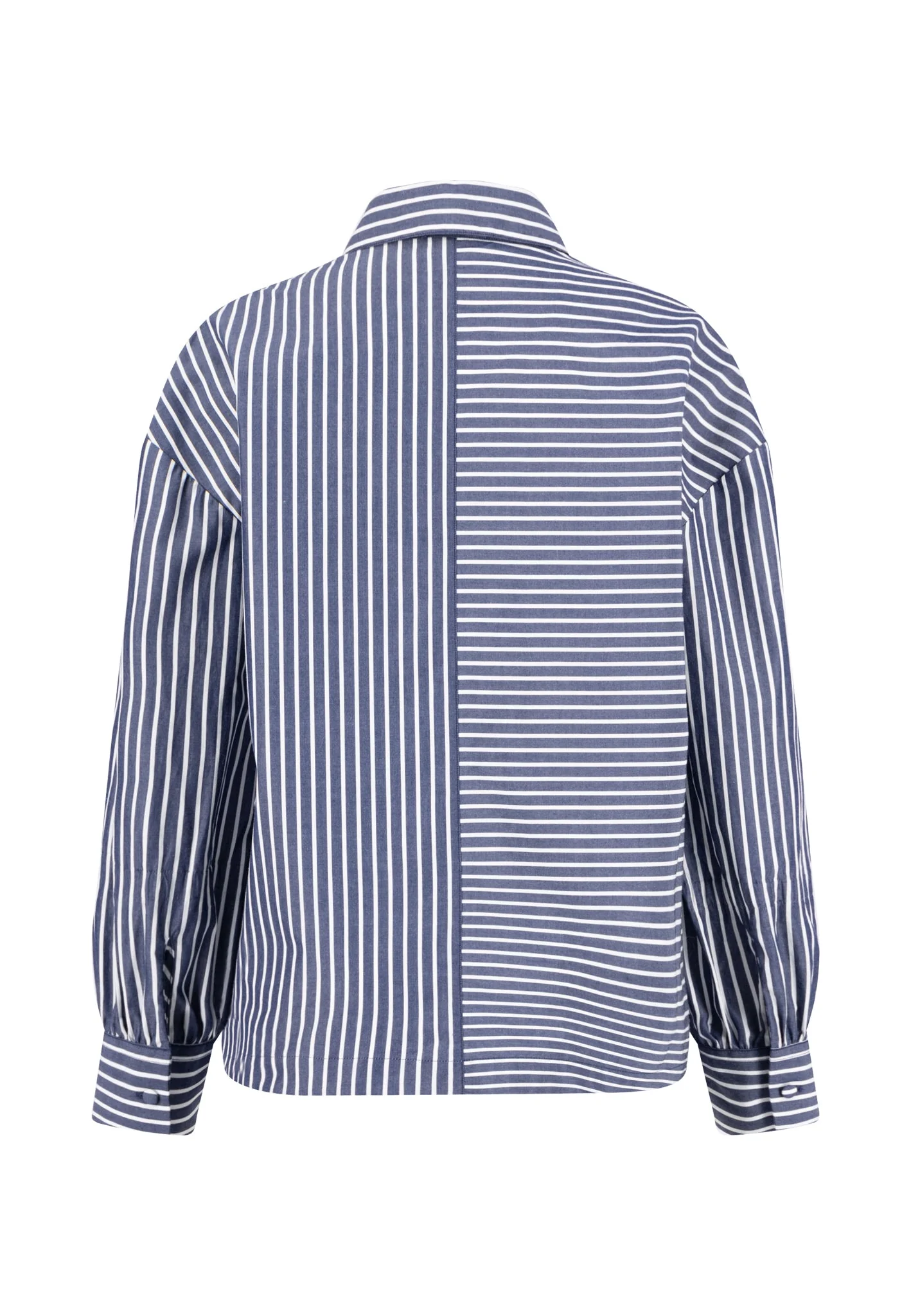Bluse aus Baumwolle mit Streifenmuster und Brusttasche - Image 6