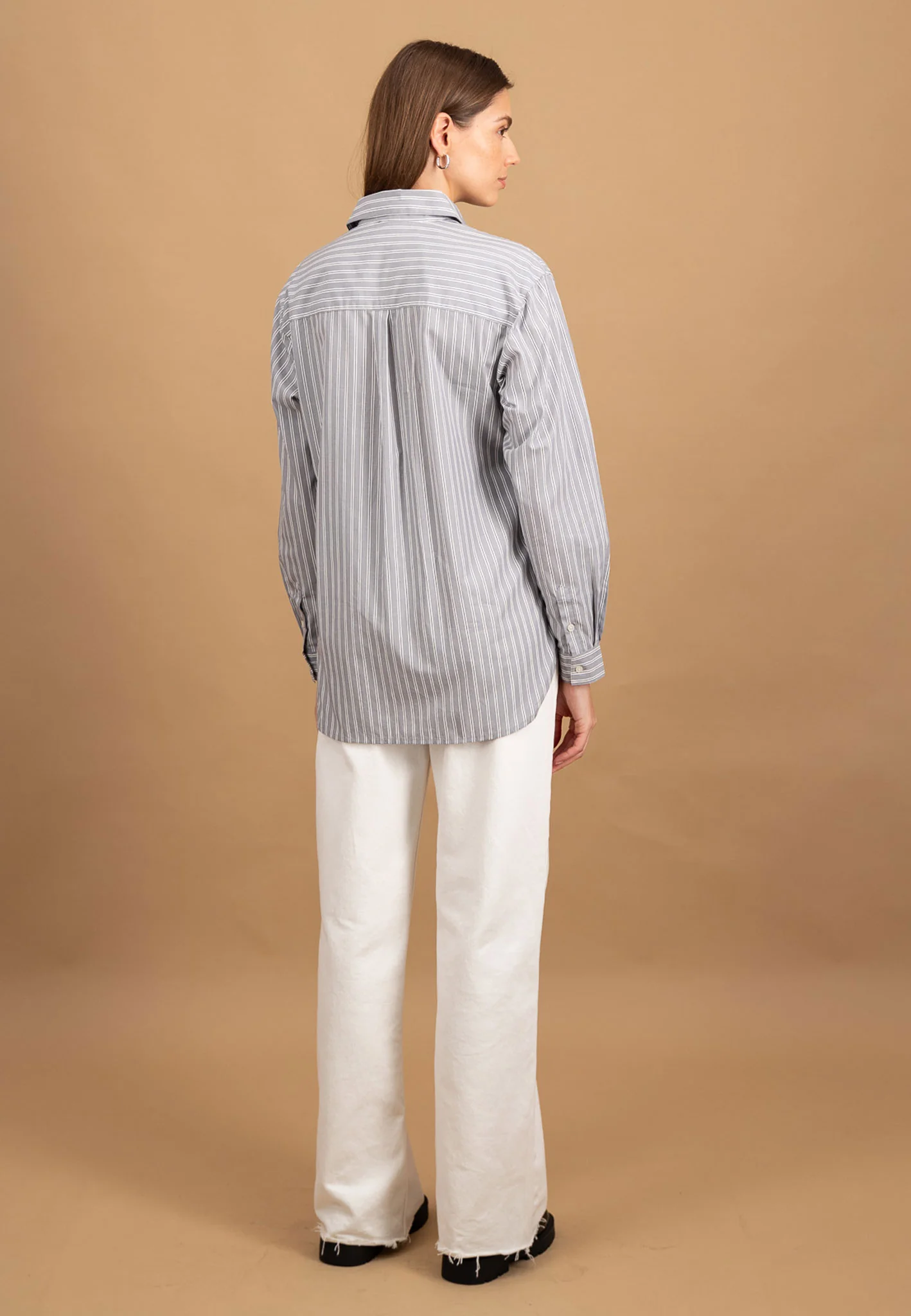 Bluse aus Baumwolle mit Streifenmuster und durchgehender Knopfleiste - Image 3