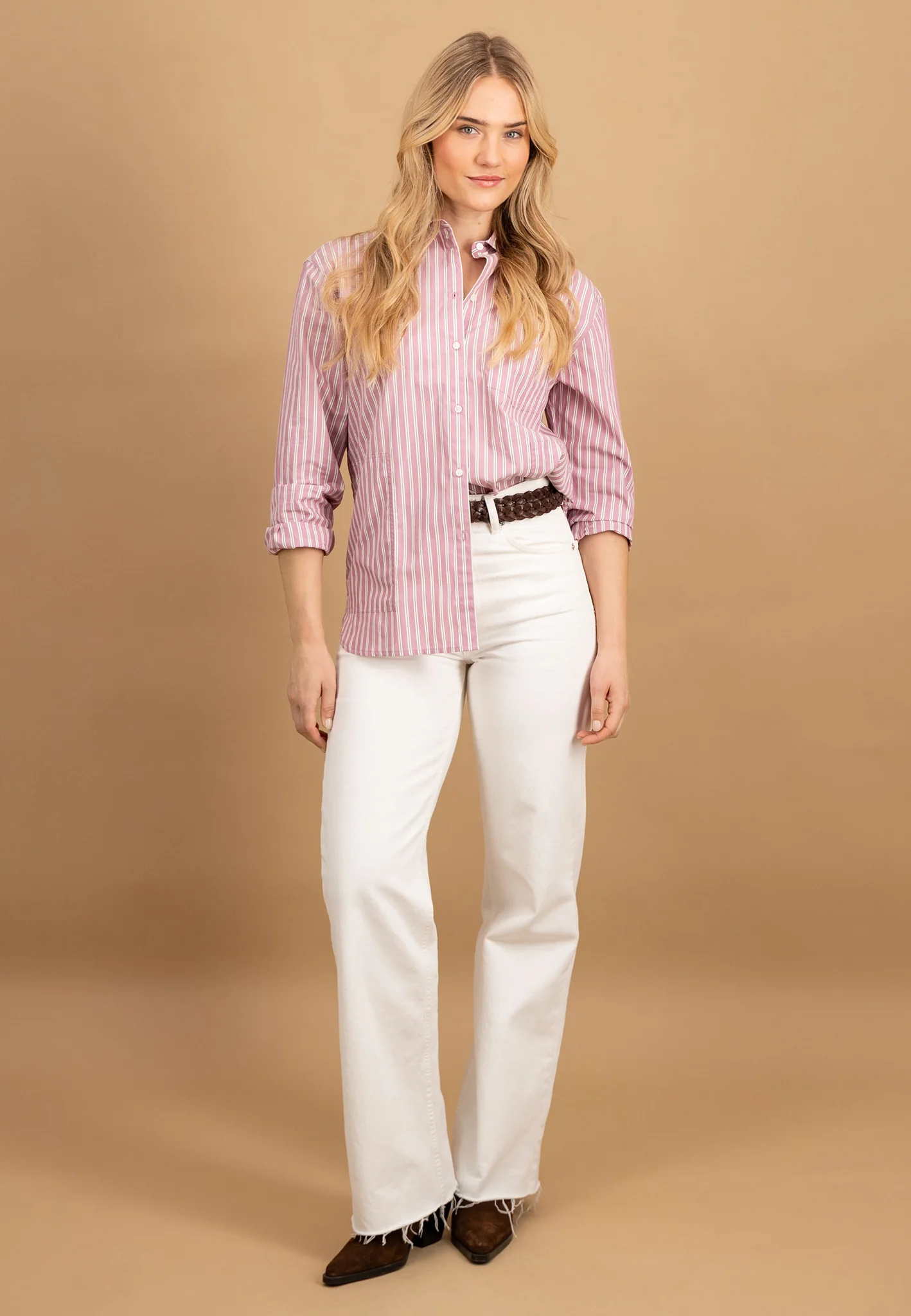 Bluse aus Baumwolle mit Streifenmuster und durchgehender Knopfleiste - Image 8