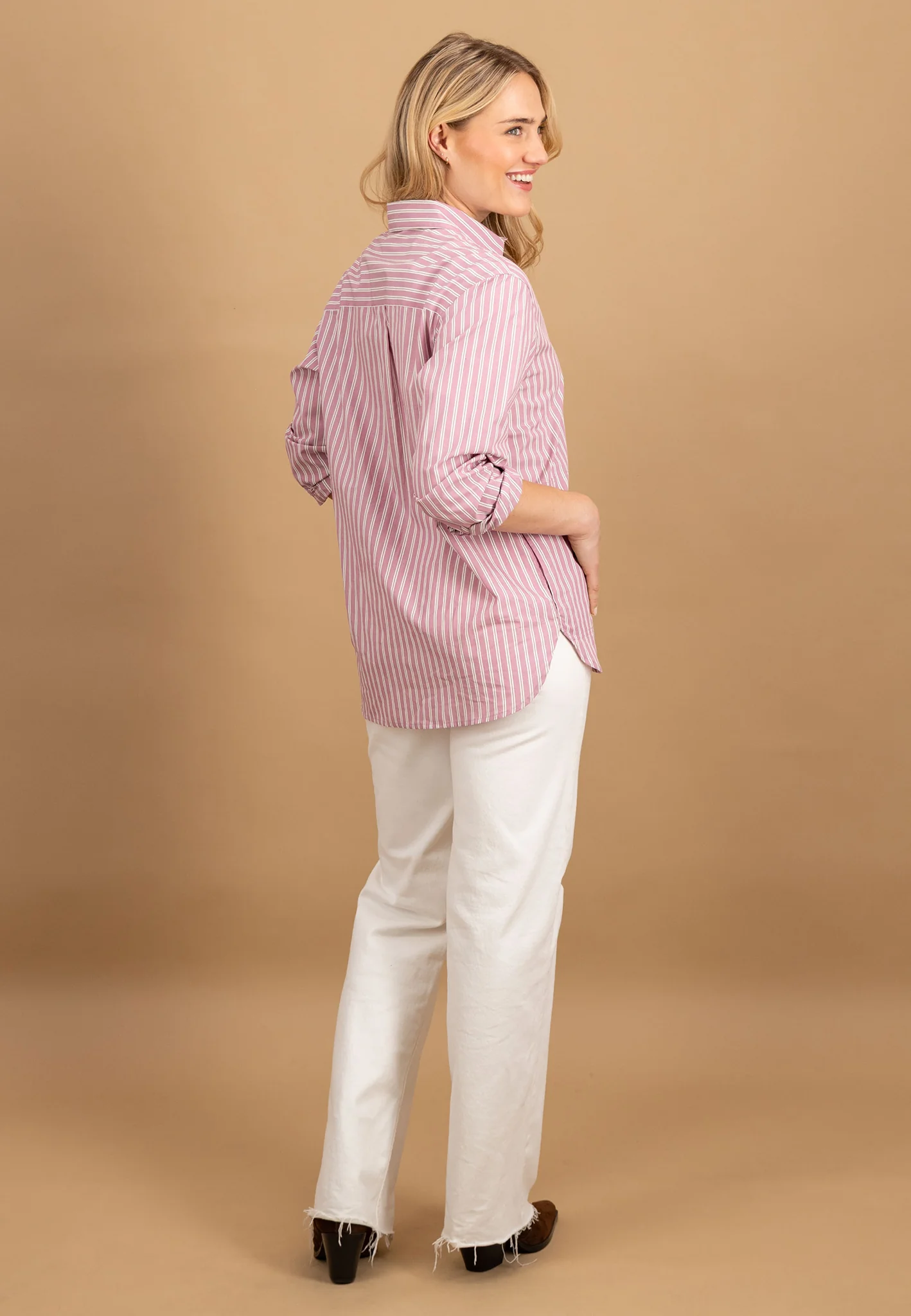 Bluse aus Baumwolle mit Streifenmuster und durchgehender Knopfleiste - Image 9
