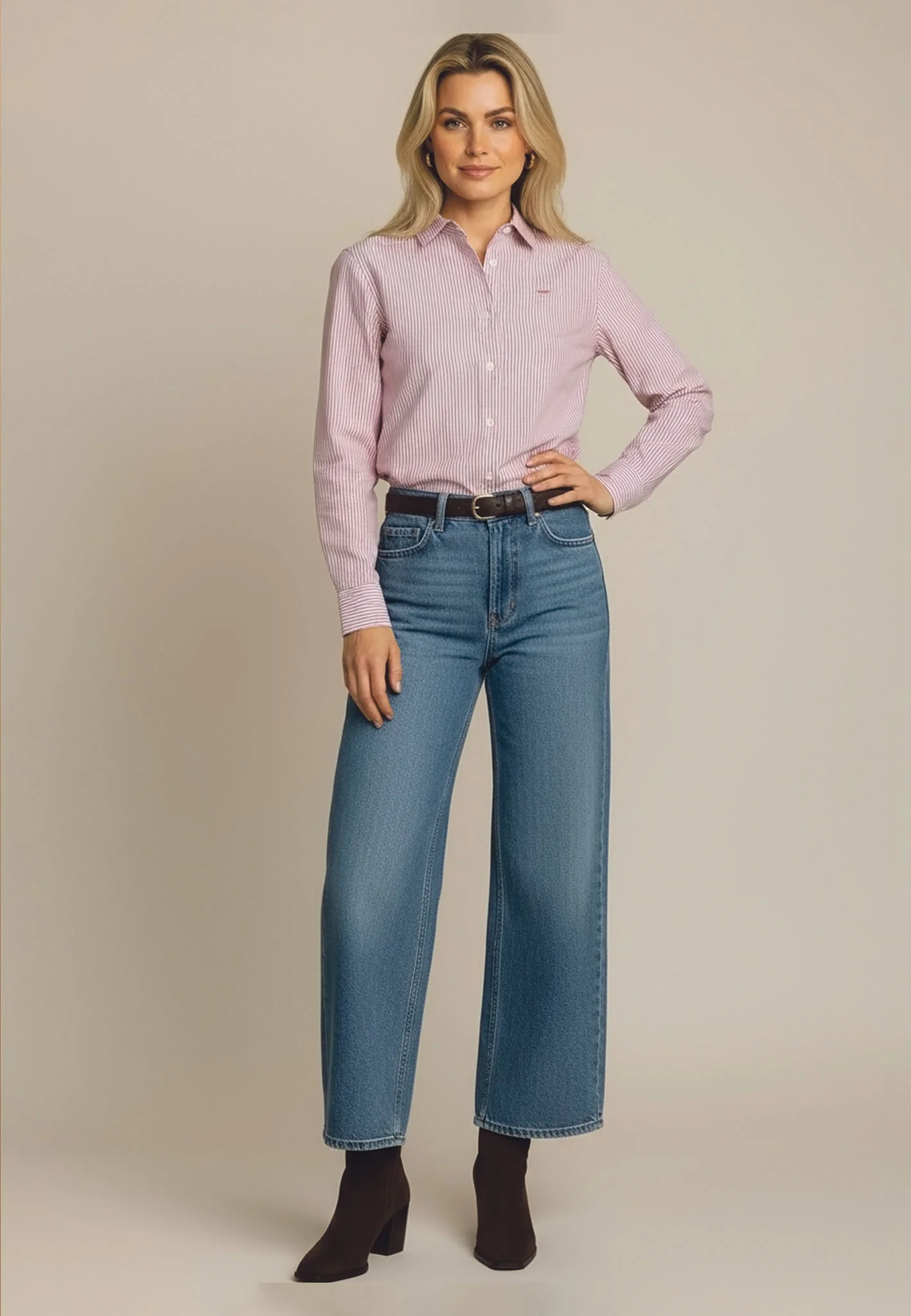Bluse aus Baumwolle mit Streifenmuster und Hemdkragen - Image 14