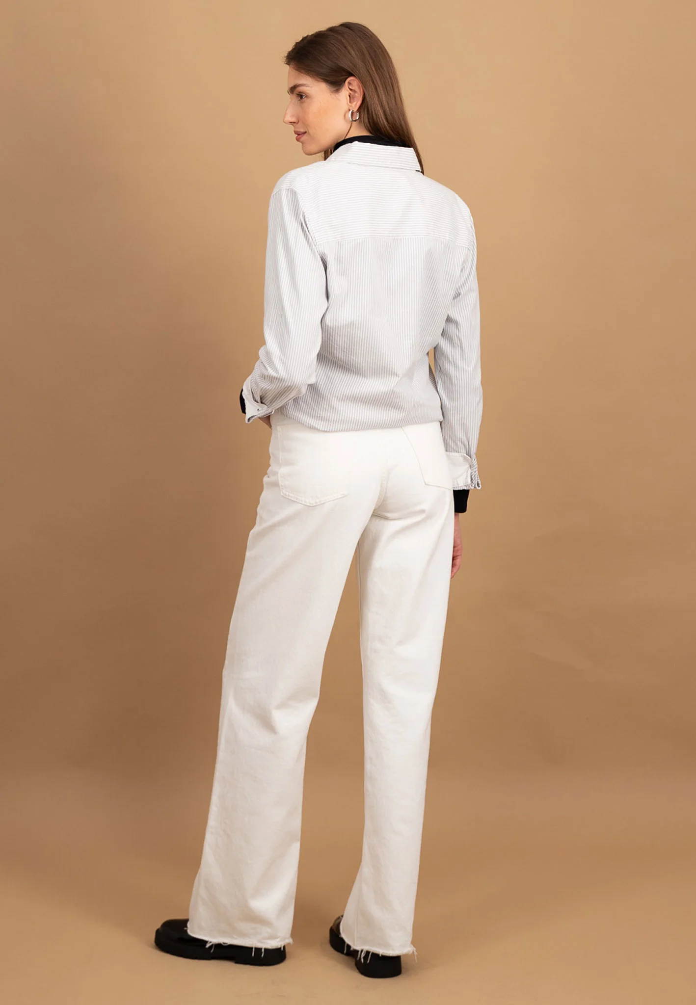 Bluse aus Baumwolle mit Streifenmuster und Hemdkragen - Image 3