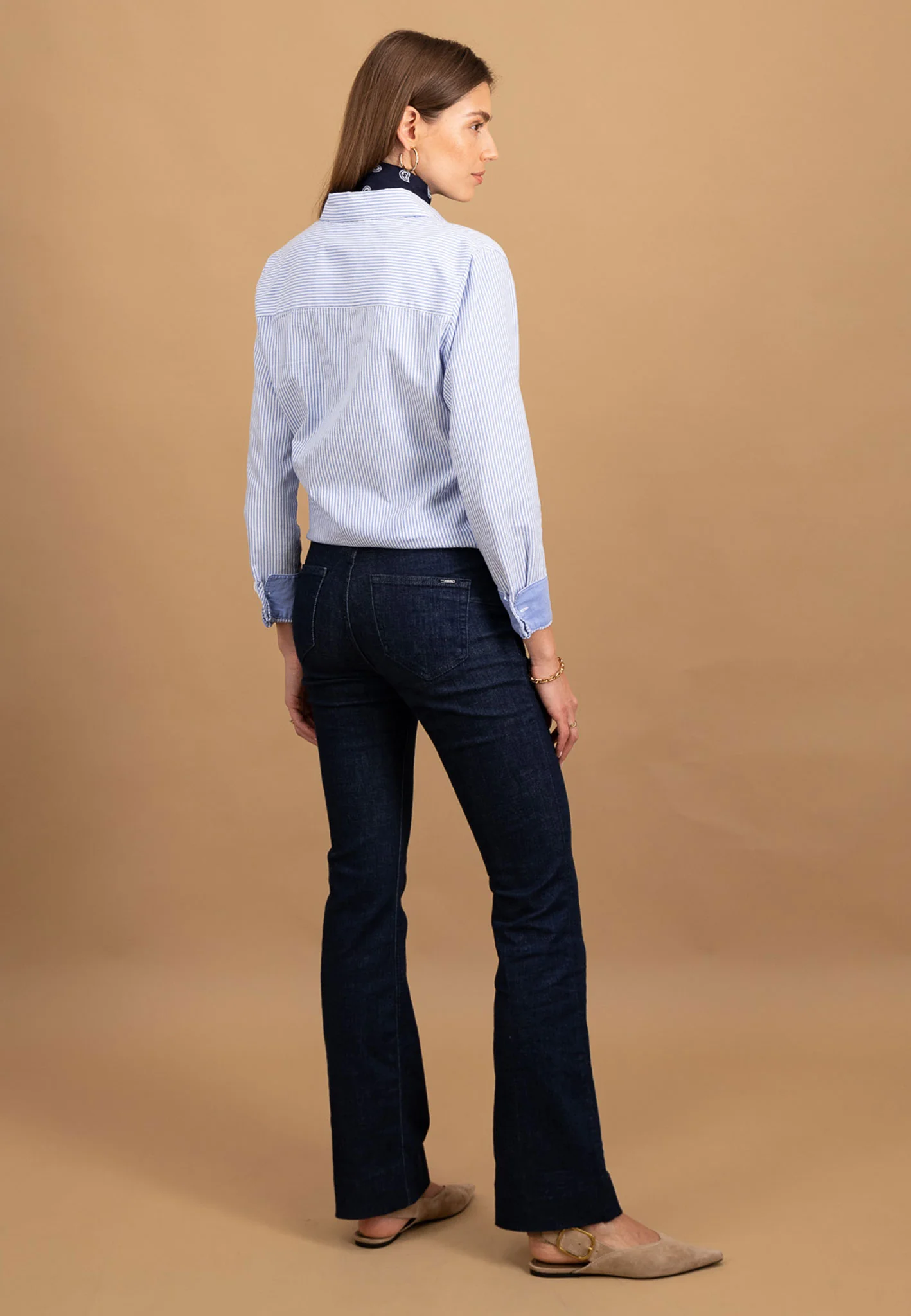 Bluse aus Baumwolle mit Streifenmuster und Hemdkragen - Image 9
