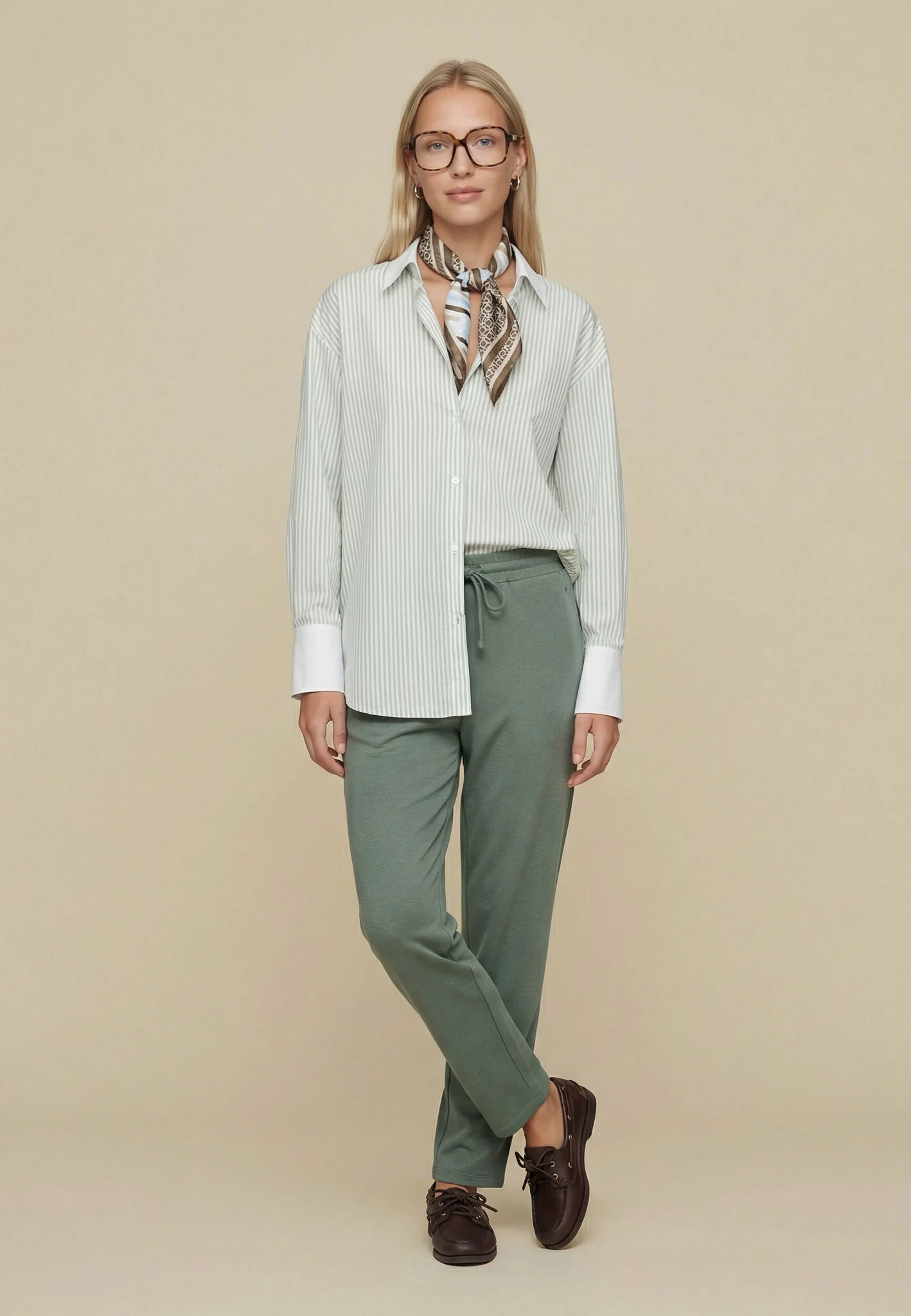Bluse aus Baumwolle mit Streifenmuster und Kentkragen - Image 3