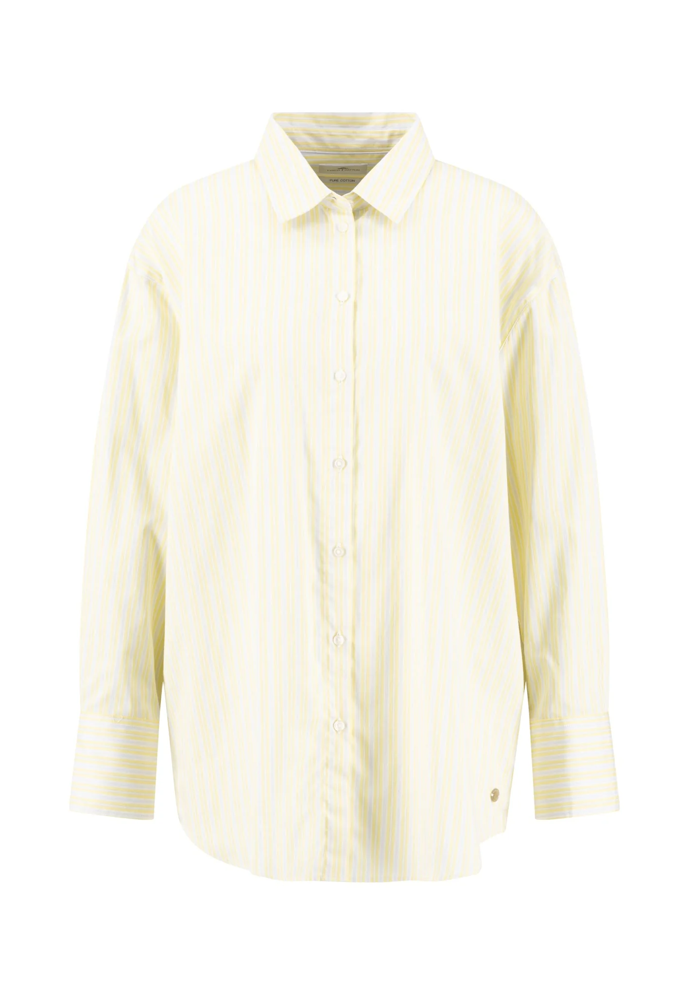 Bluse aus Baumwolle mit Streifenmuster und Kentkragen - Image 4