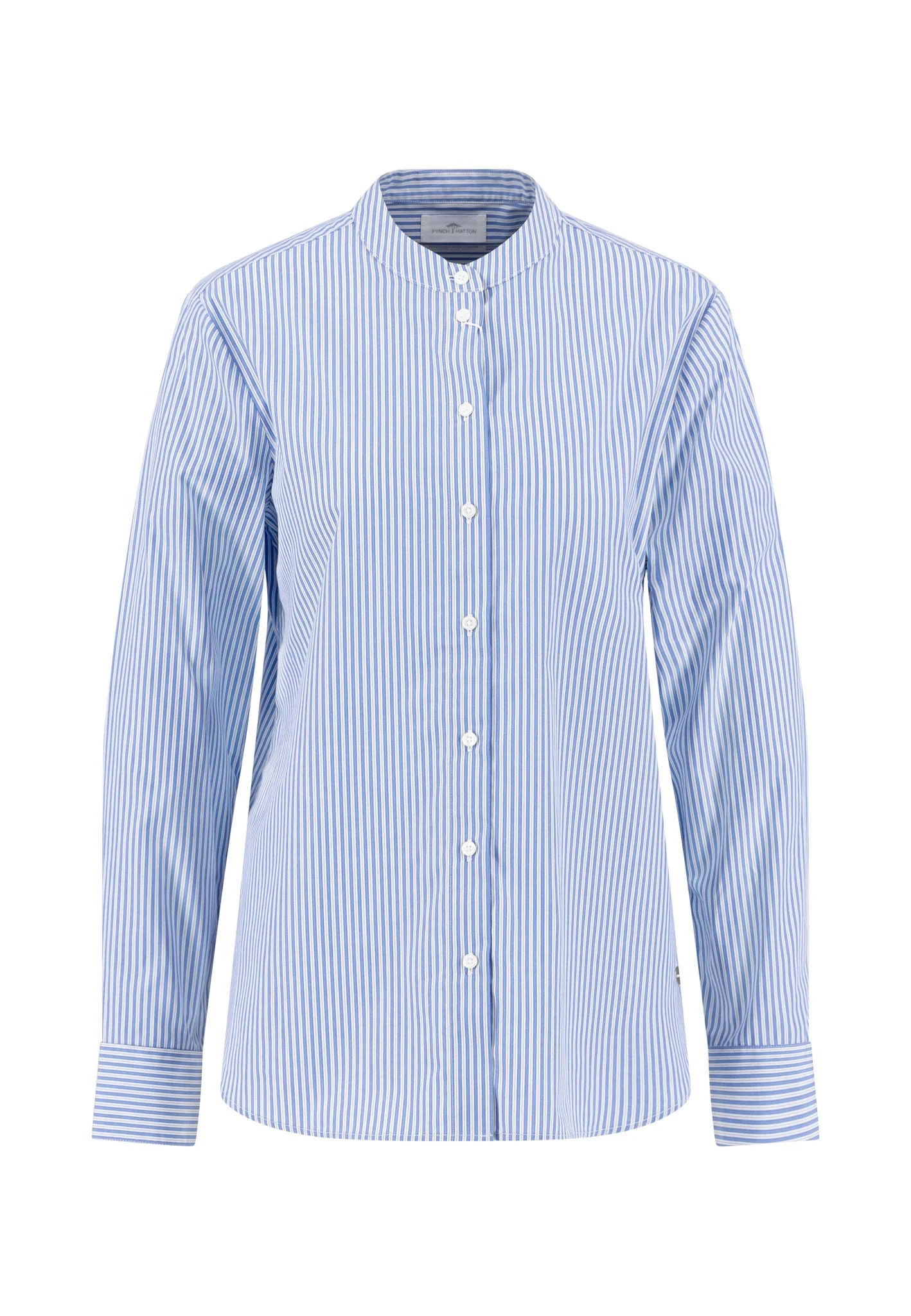 Bluse aus Baumwolle mit Streifenmuster und schmalem Kragen - Image 17