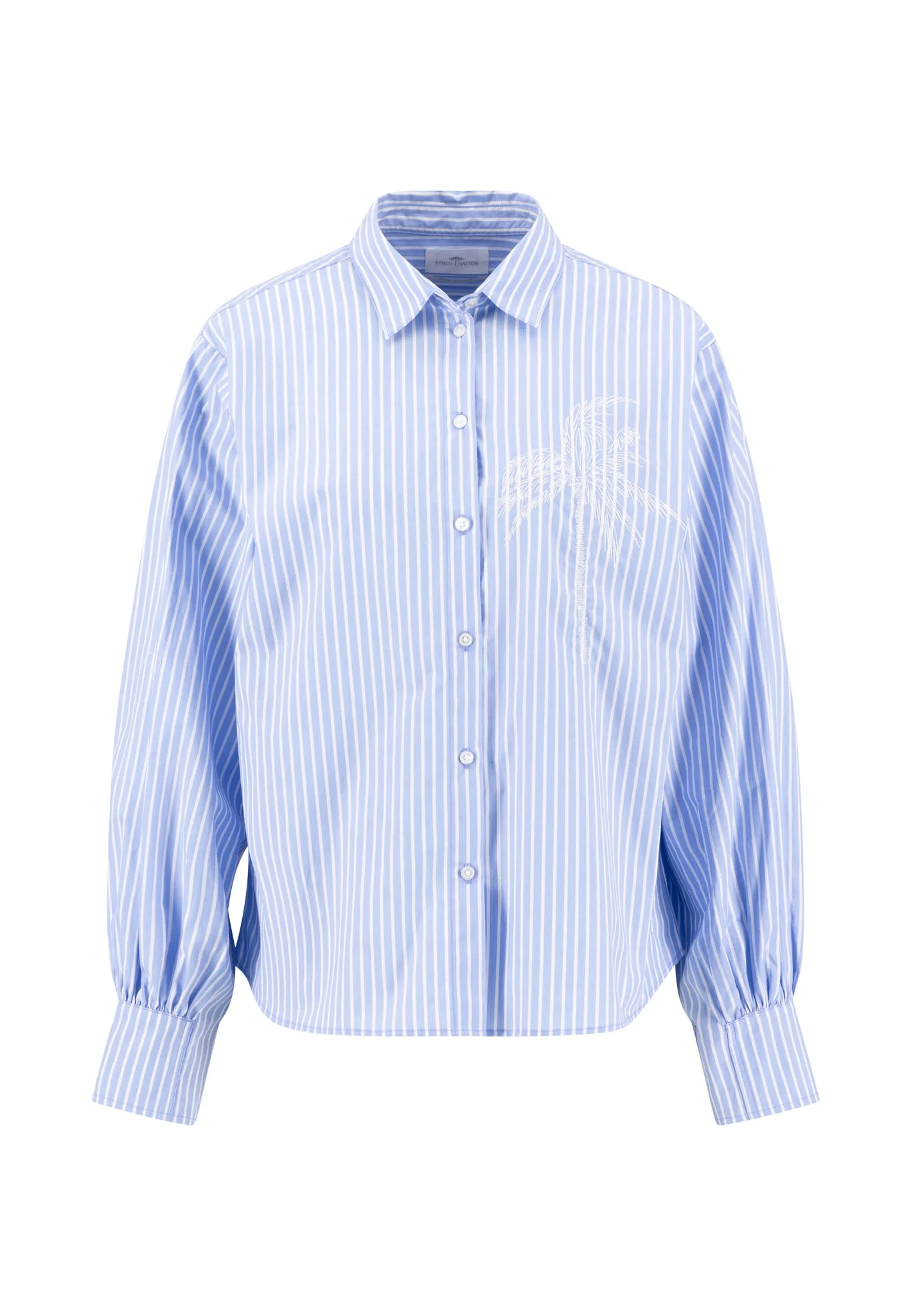 Bluse aus Baumwolle mit Streifenmuster und Stickerei