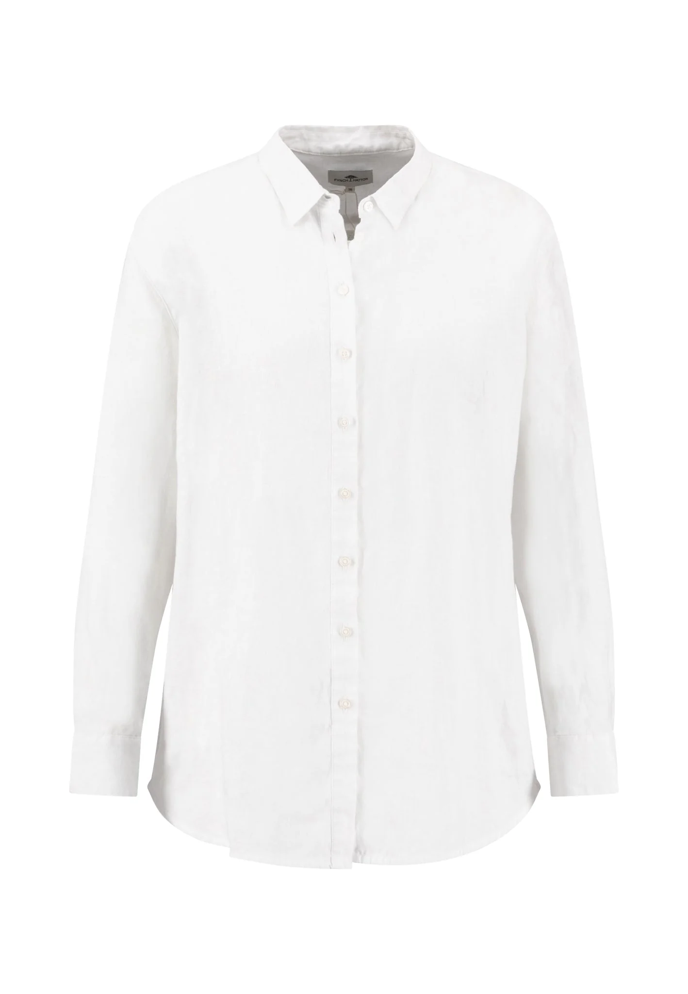 Bluse aus Leinen mit Hemdkragen und Knopfleiste