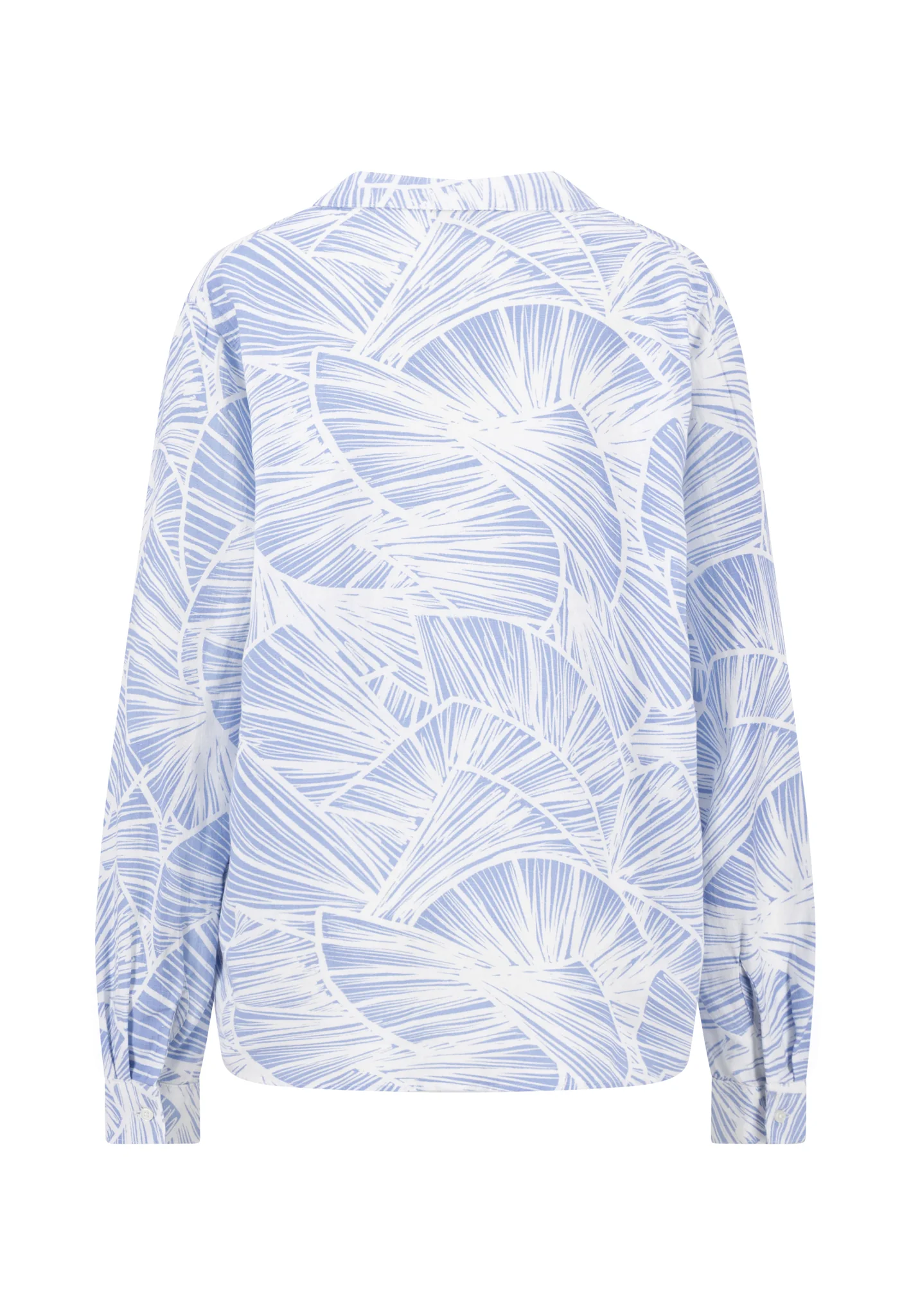 Bluse aus Leinen-Viskose-Mix mit V-Ausschnitt und Alloverprint - Image 4