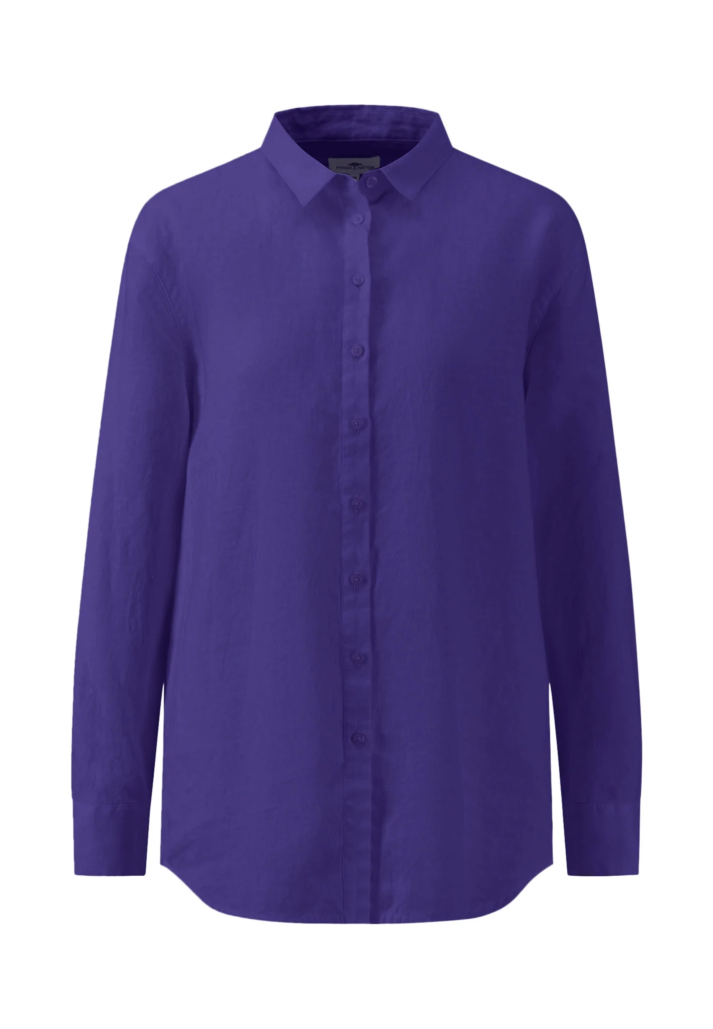 Bluse aus Leinenmix mit Kentkragen