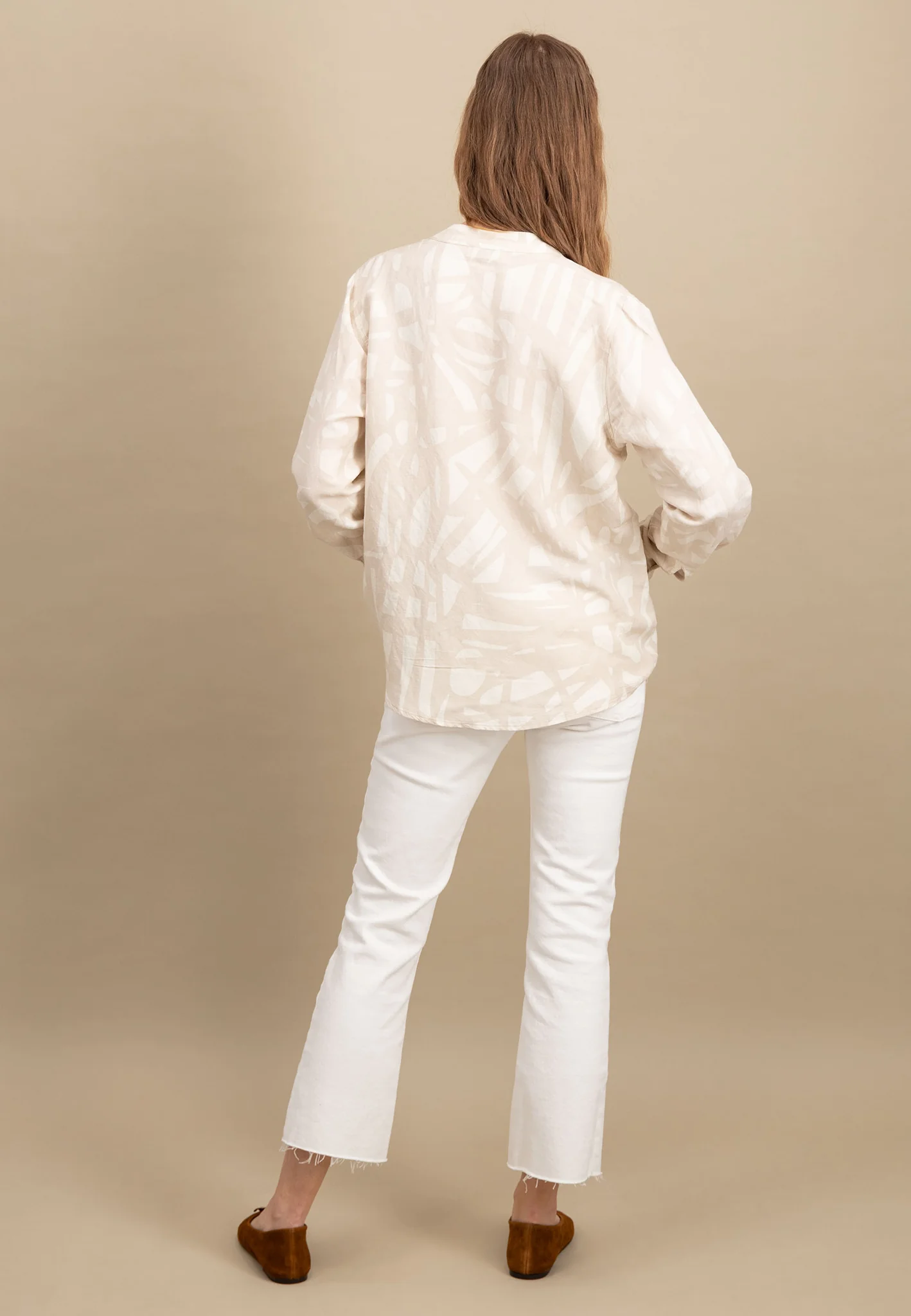 Bluse aus Leinenmix mit Tunika-Kragen - Image 3