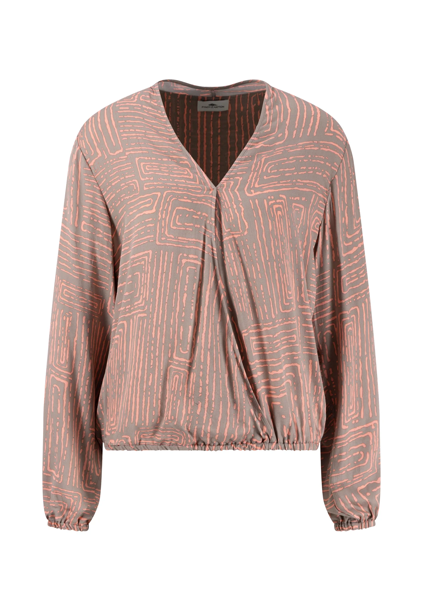 Bluse aus Viskose mit V-Ausschnitt und Muster - Image 3