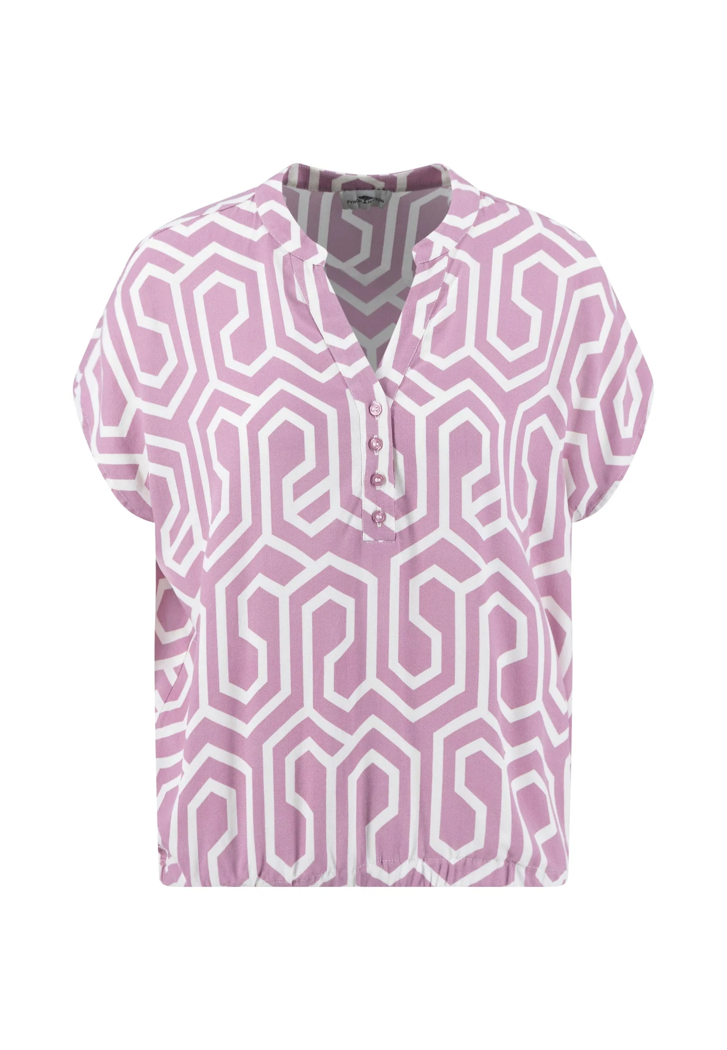 Blusenshirt aus Viskose mit grafischem Print und Gummizug - Image 11