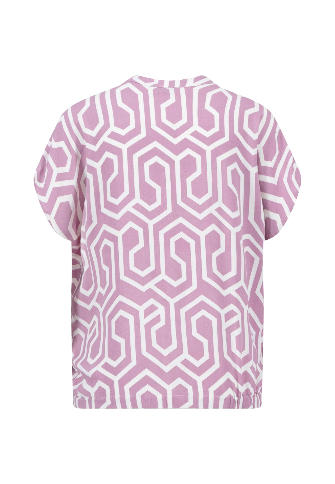 Blusenshirt aus Viskose mit grafischem Print und Gummizug - Image 12