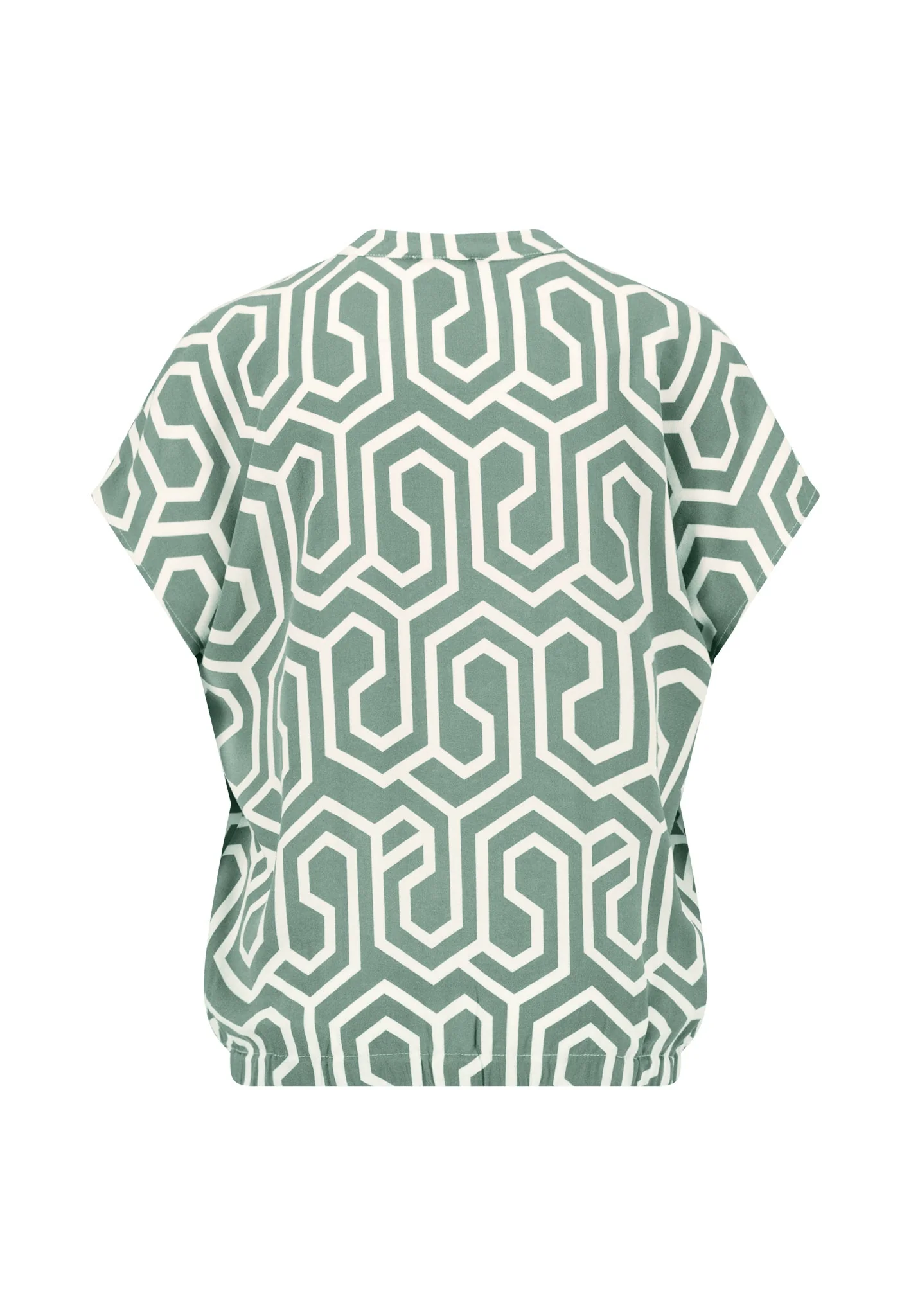 Blusenshirt aus Viskose mit grafischem Print und Gummizug - Image 14