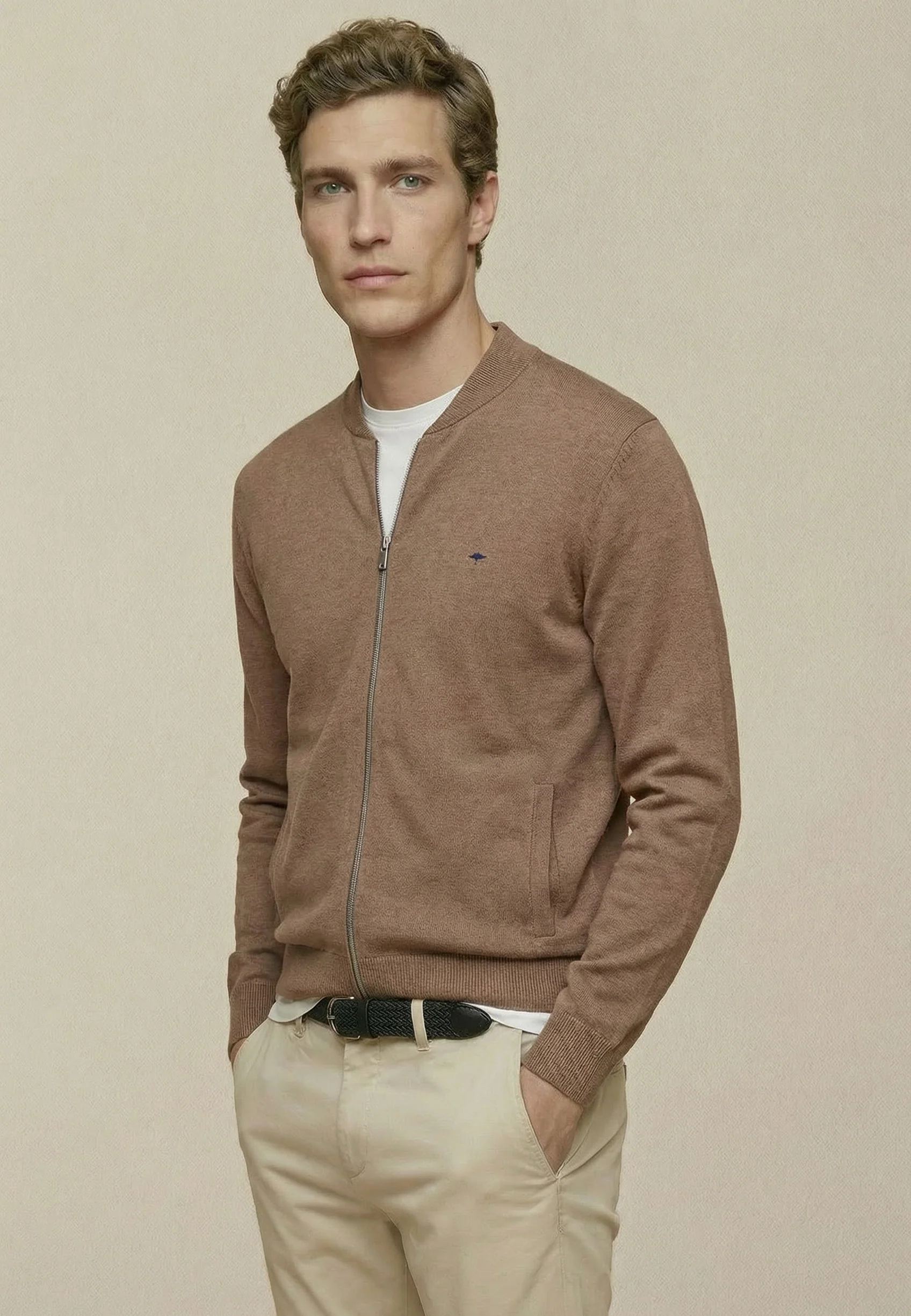 Cardigan aus Baumwolle mit Reißverschluss und Stehkragen – Superfine - Image 11