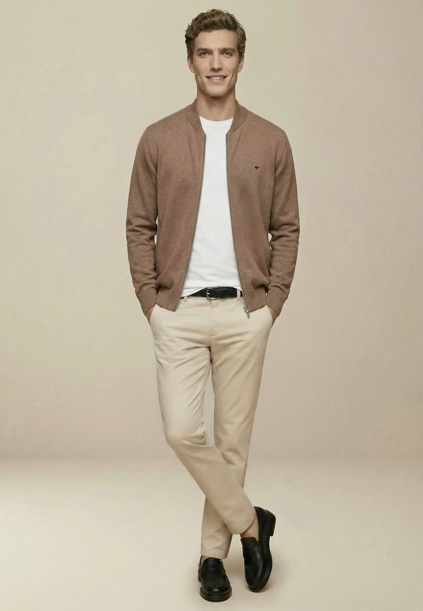 Cardigan aus Baumwolle mit Reißverschluss und Stehkragen – Superfine - Image 12