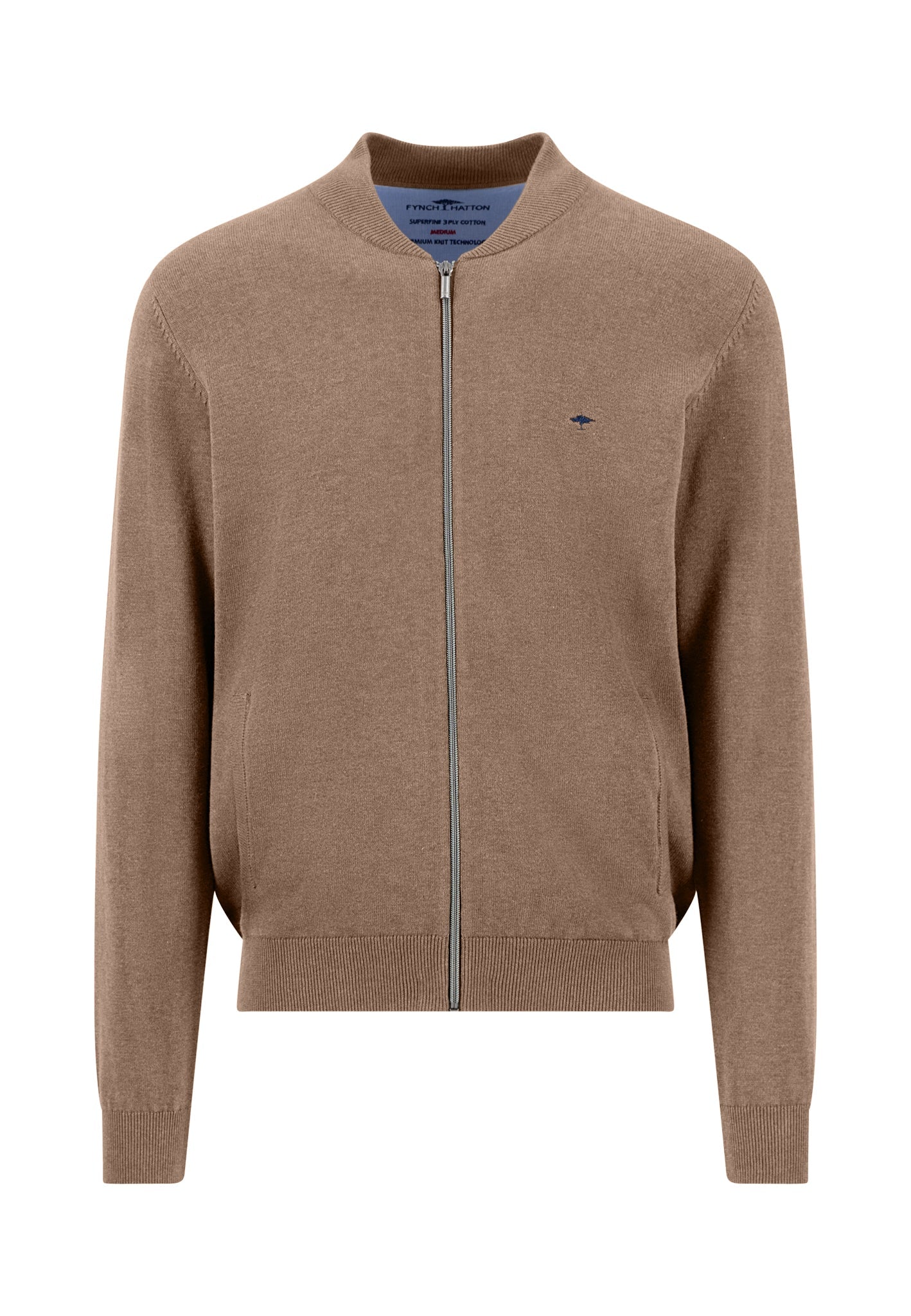 Cardigan aus Baumwolle mit Reißverschluss und Stehkragen – Superfine - Image 14