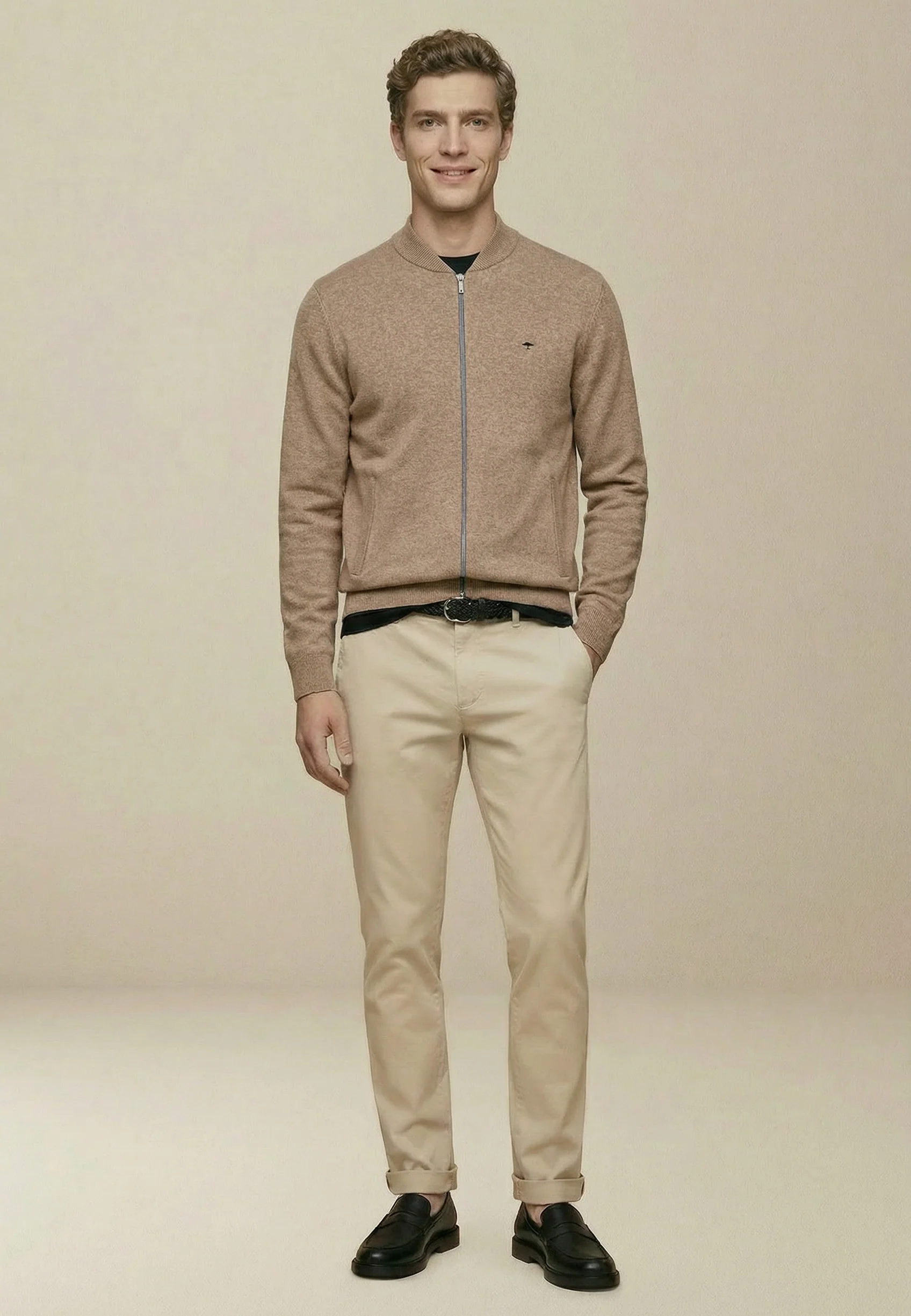 Cardigan aus Baumwolle mit Reißverschluss und Stehkragen – Superfine - Image 2