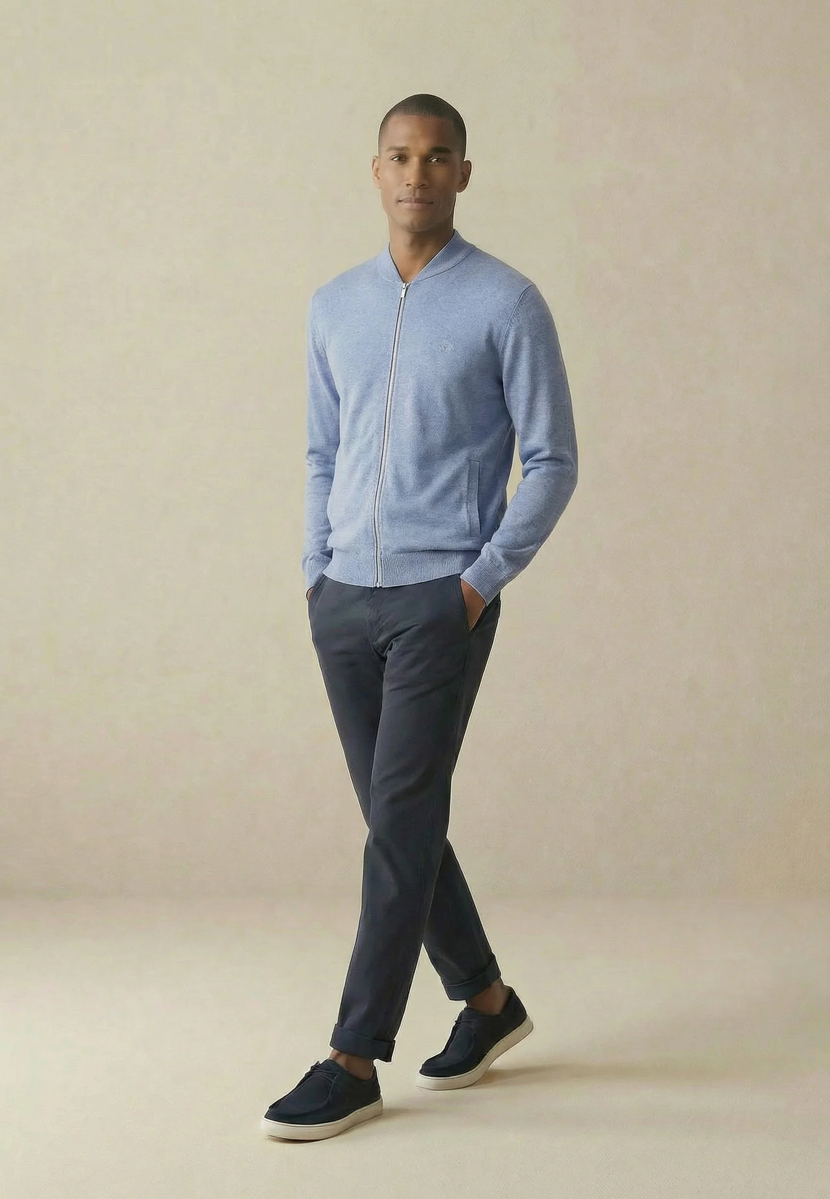 Cardigan aus Baumwolle mit Reißverschluss und Stehkragen – Superfine - Image 23
