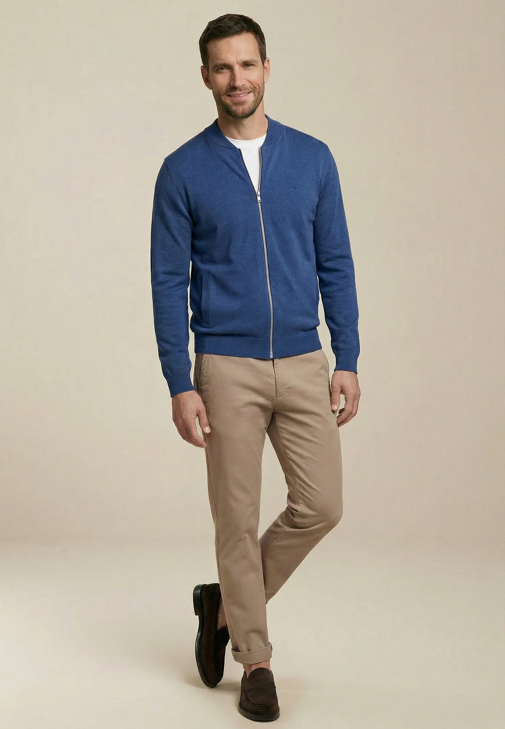 Cardigan aus Baumwolle mit Reißverschluss und Stehkragen – Superfine - Image 27
