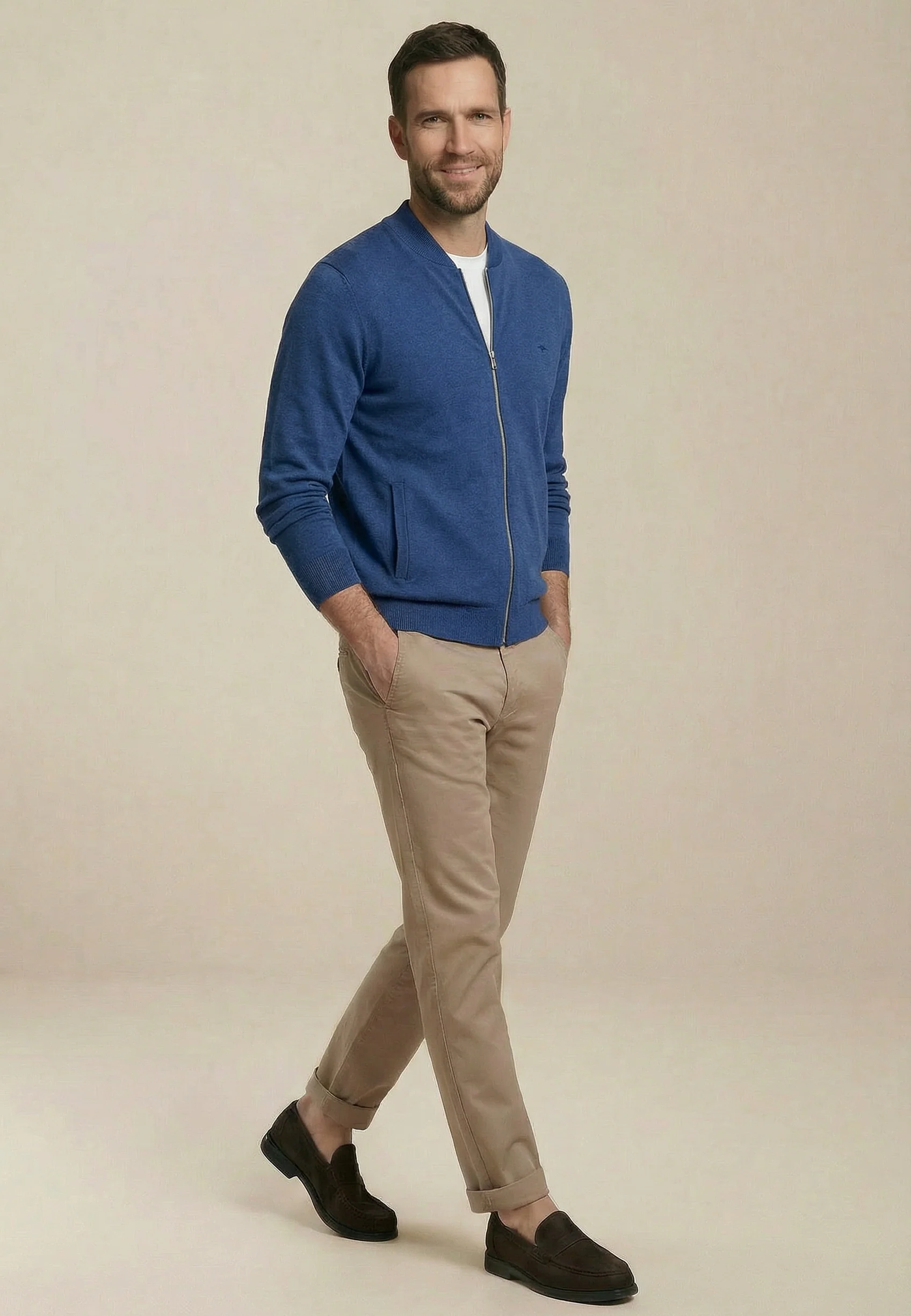 Cardigan aus Baumwolle mit Reißverschluss und Stehkragen – Superfine - Image 28