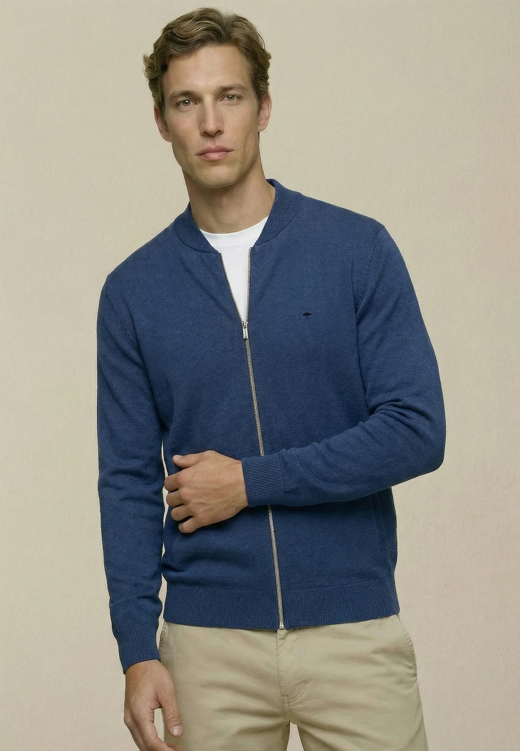 Cardigan aus Baumwolle mit Reißverschluss und Stehkragen – Superfine - Image 31