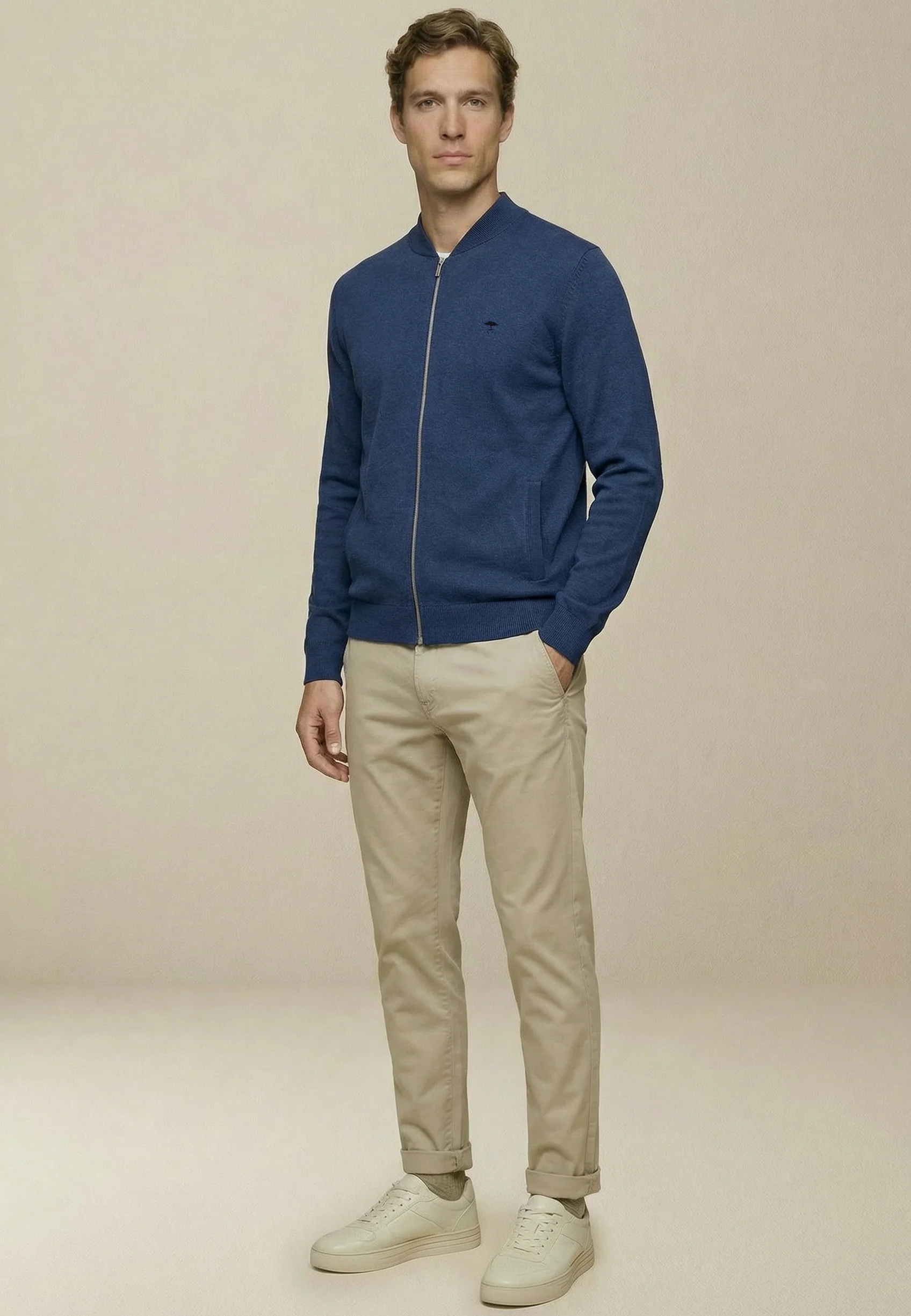 Cardigan aus Baumwolle mit Reißverschluss und Stehkragen – Superfine - Image 32