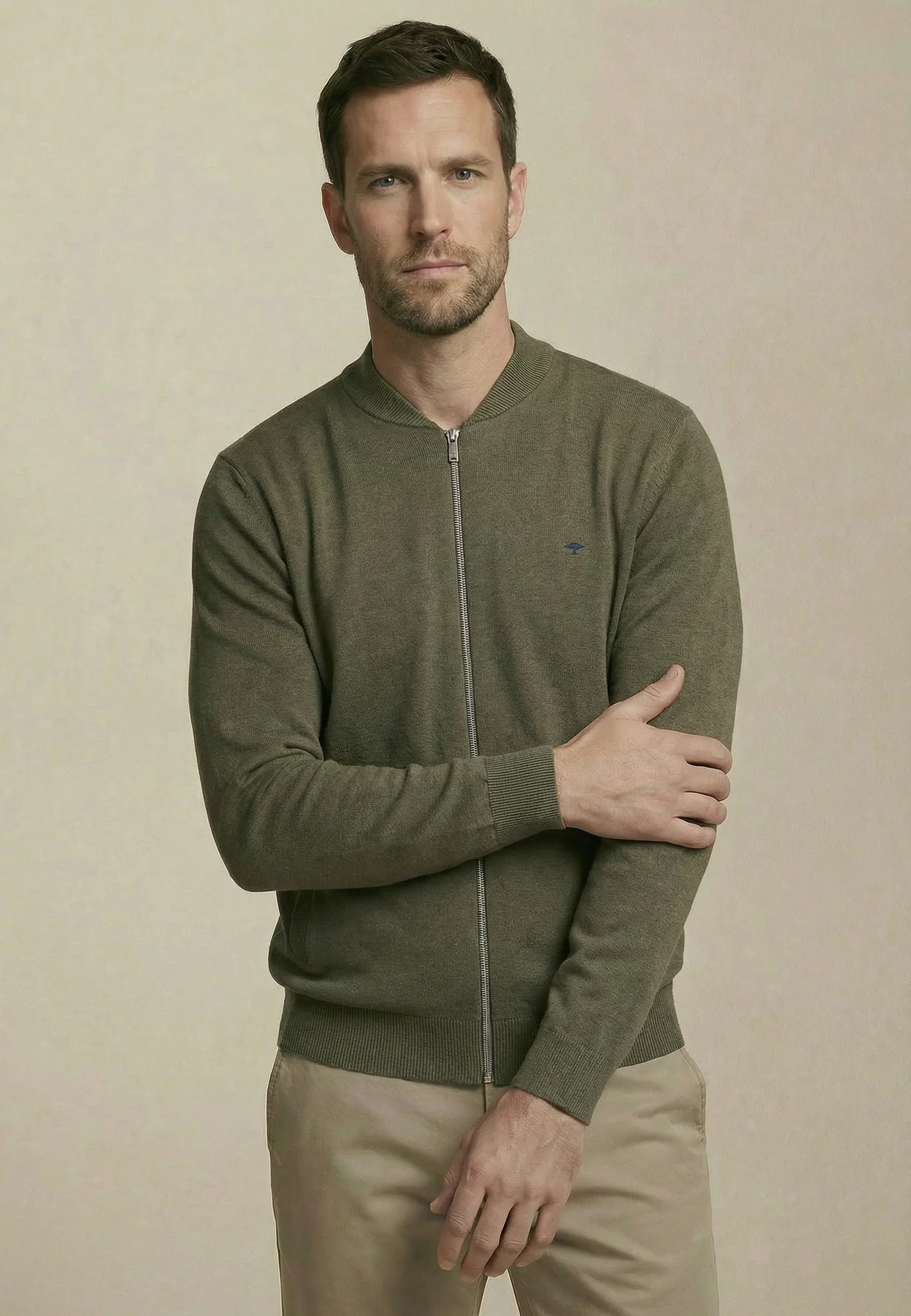Cardigan aus Baumwolle mit Reißverschluss und Stehkragen – Superfine - Image 36