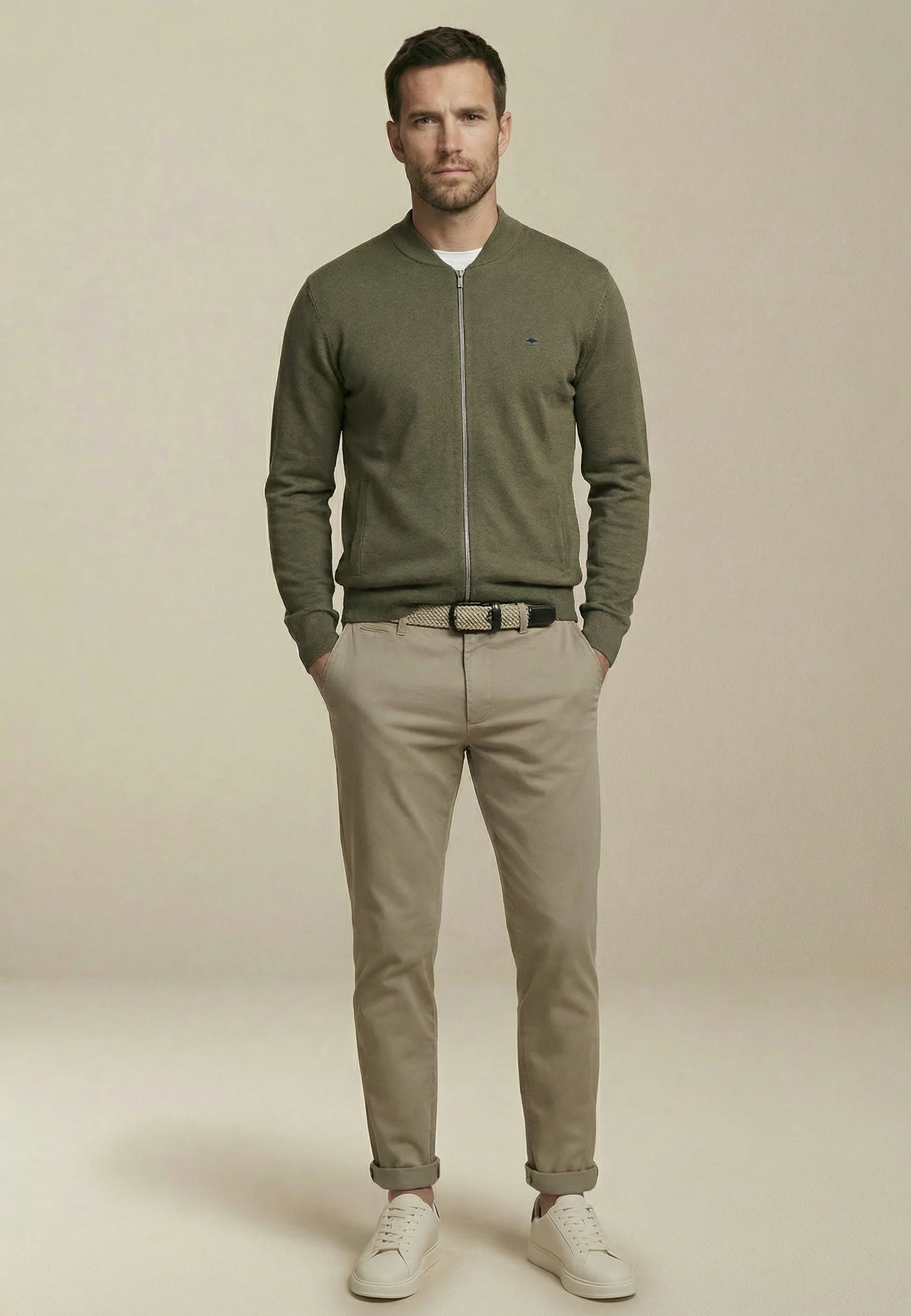 Cardigan aus Baumwolle mit Reißverschluss und Stehkragen – Superfine - Image 37