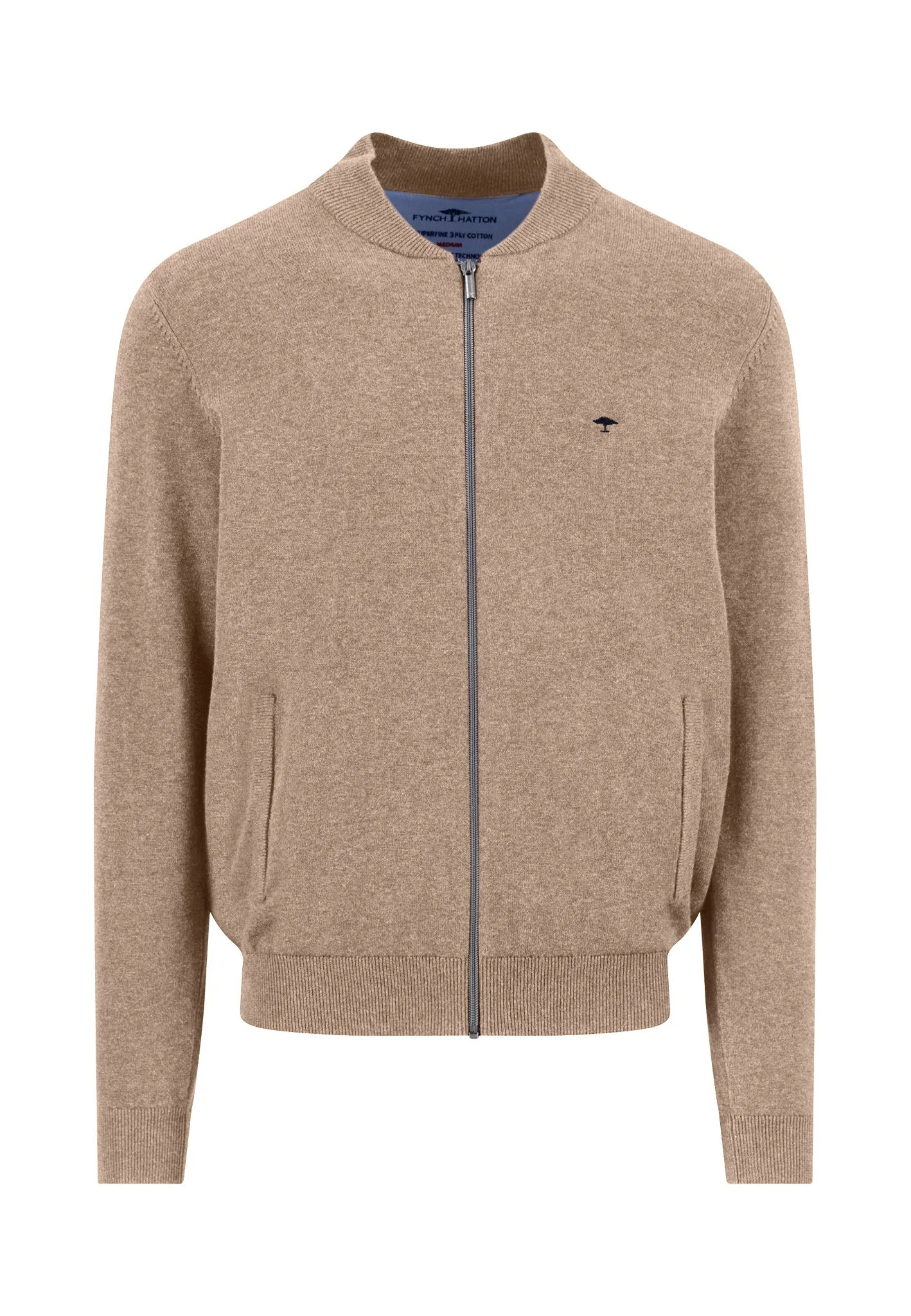 Cardigan aus Baumwolle mit Reißverschluss und Stehkragen – Superfine - Image 4