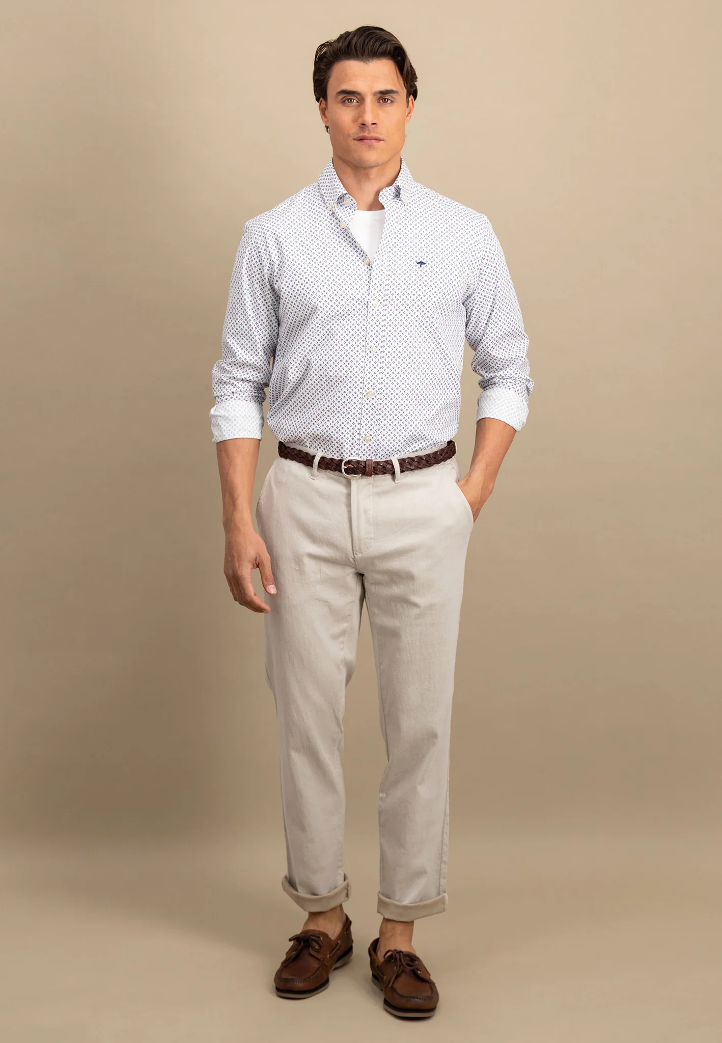 Chino aus Baumwoll-Mix mit Verschlussknopf – Straight Leg - Image 3