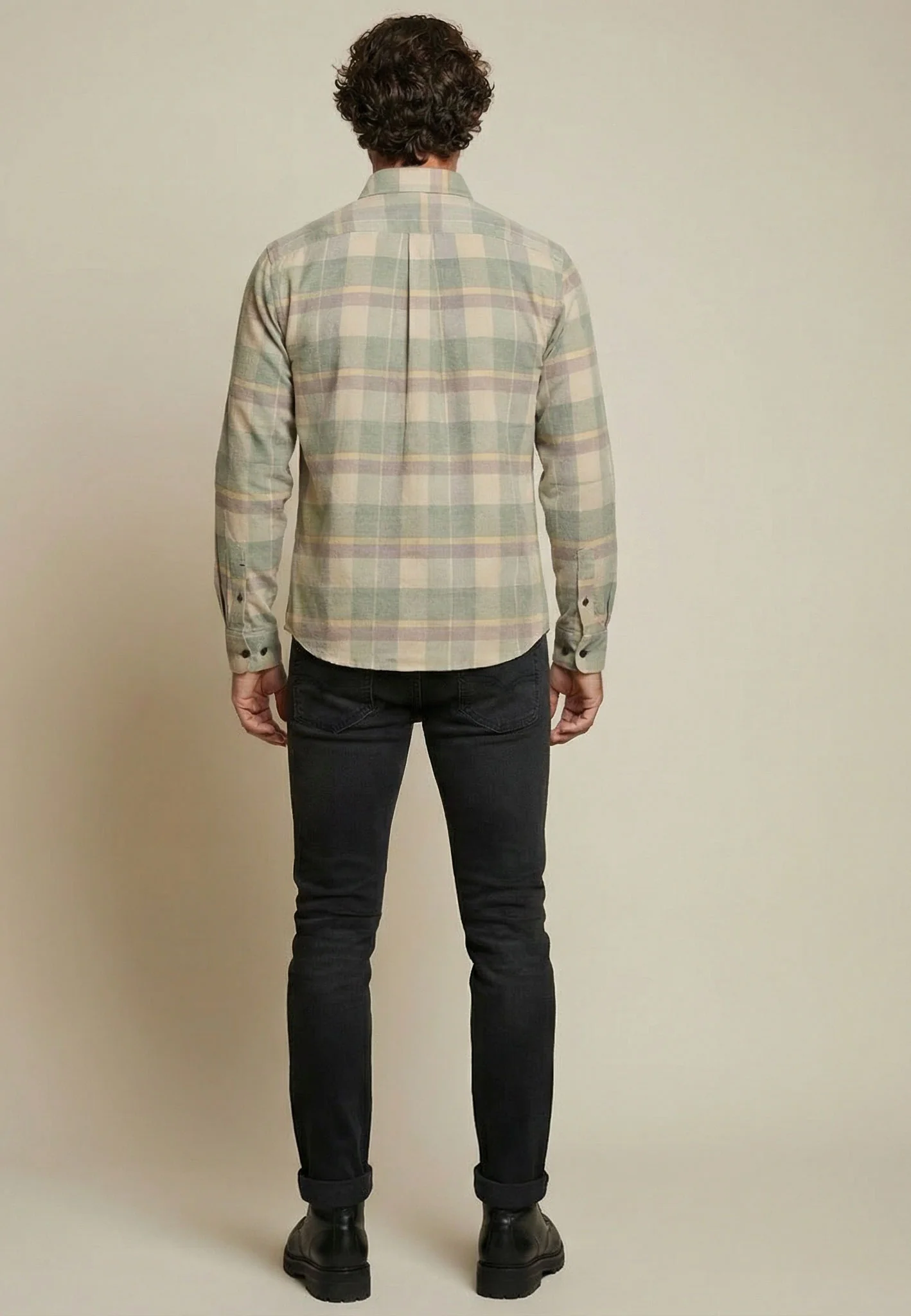 Cordhemd aus Baumwolle mit Karomuster und Button-Down-Kragen - Image 3