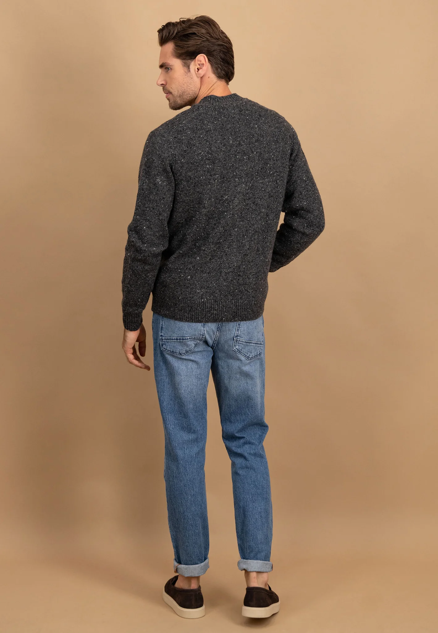 Donegal-Strickjacke aus Wollmix mit Knopfleiste und Taschen - Image 3