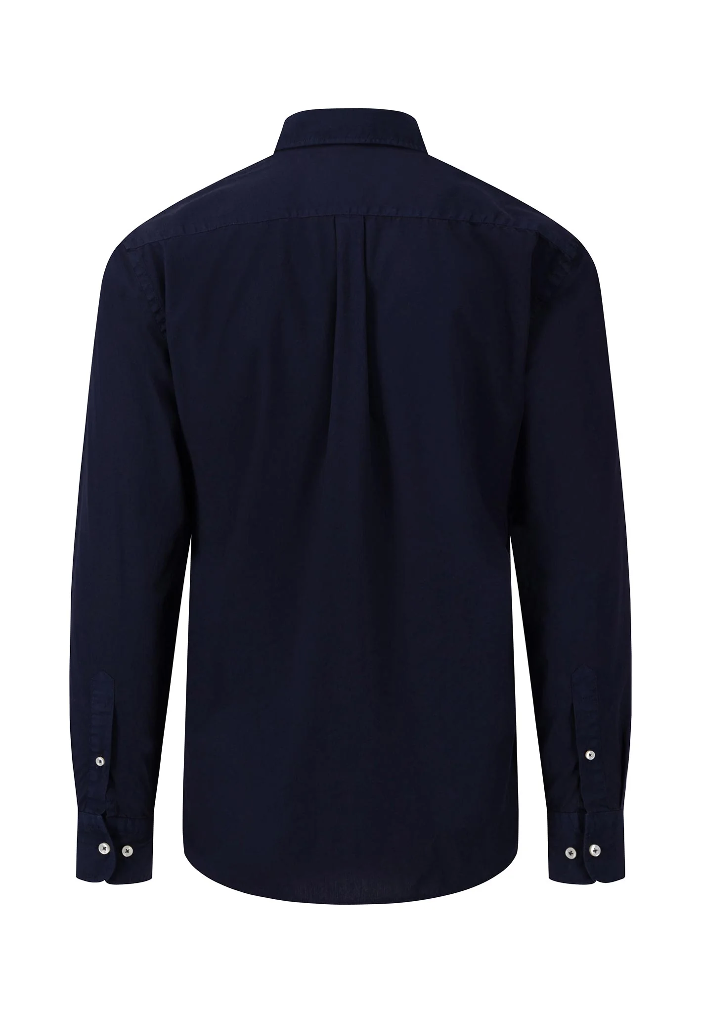Einfarbiges Popeline-Hemd mit Button-Down-Kragen - Image 2